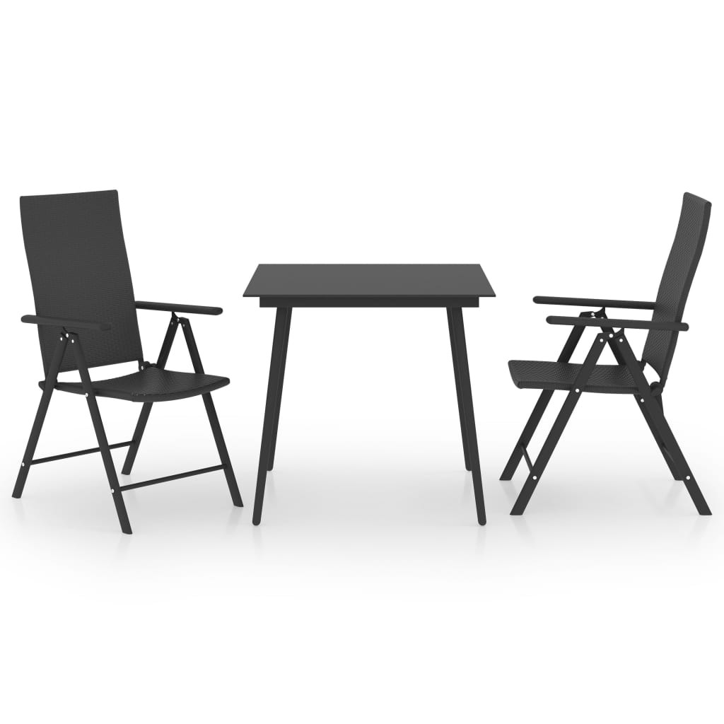 VidaXL Zestaw mebli ogrodowych CzarnyTechnorattan