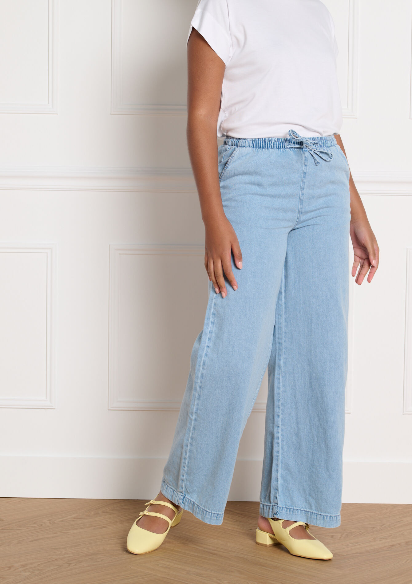 Wijde denim jogger broek