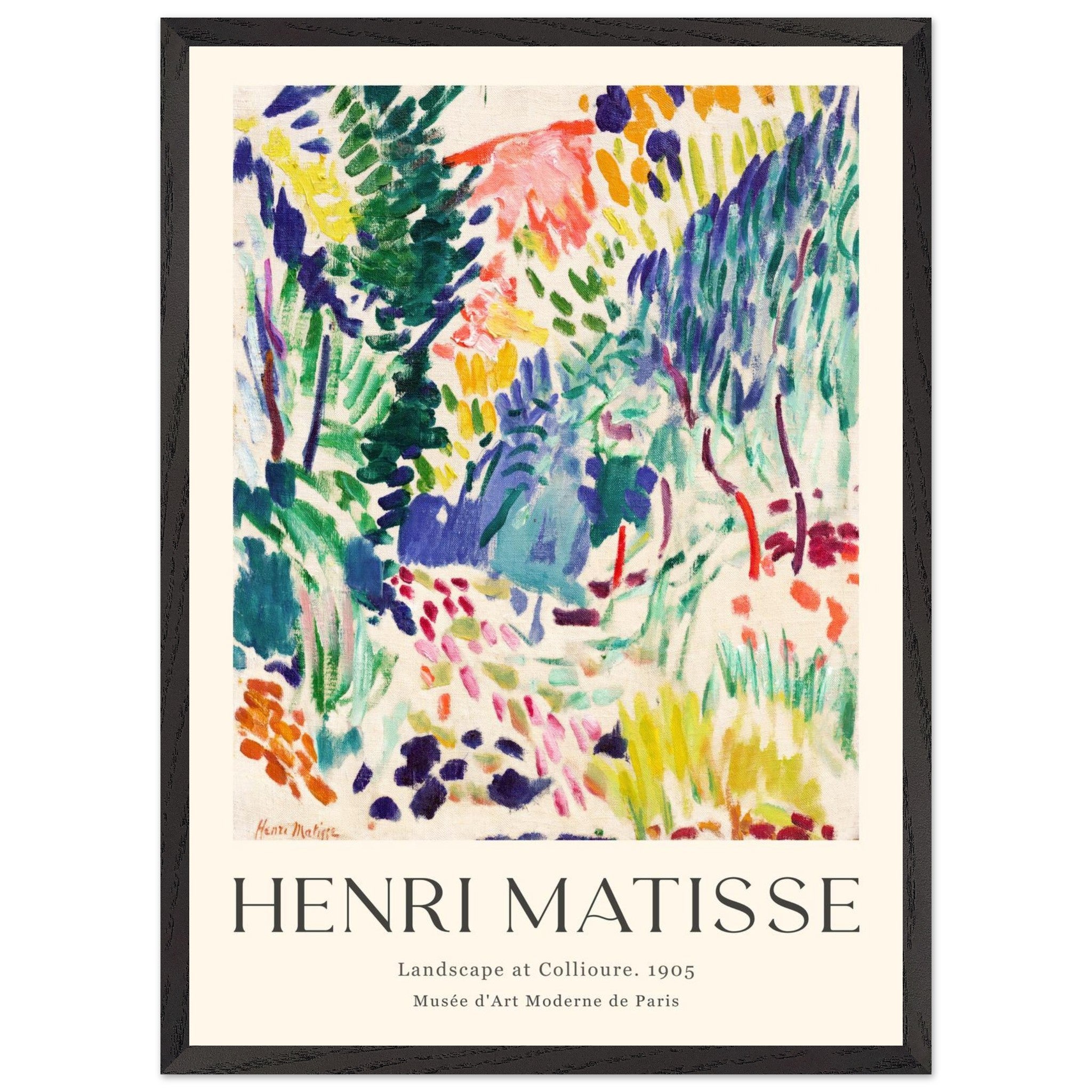 Artfulprints Poster met Lijst Matisse - Landscape of Collioure 1905  - 50x70 cm - Meerkleurig