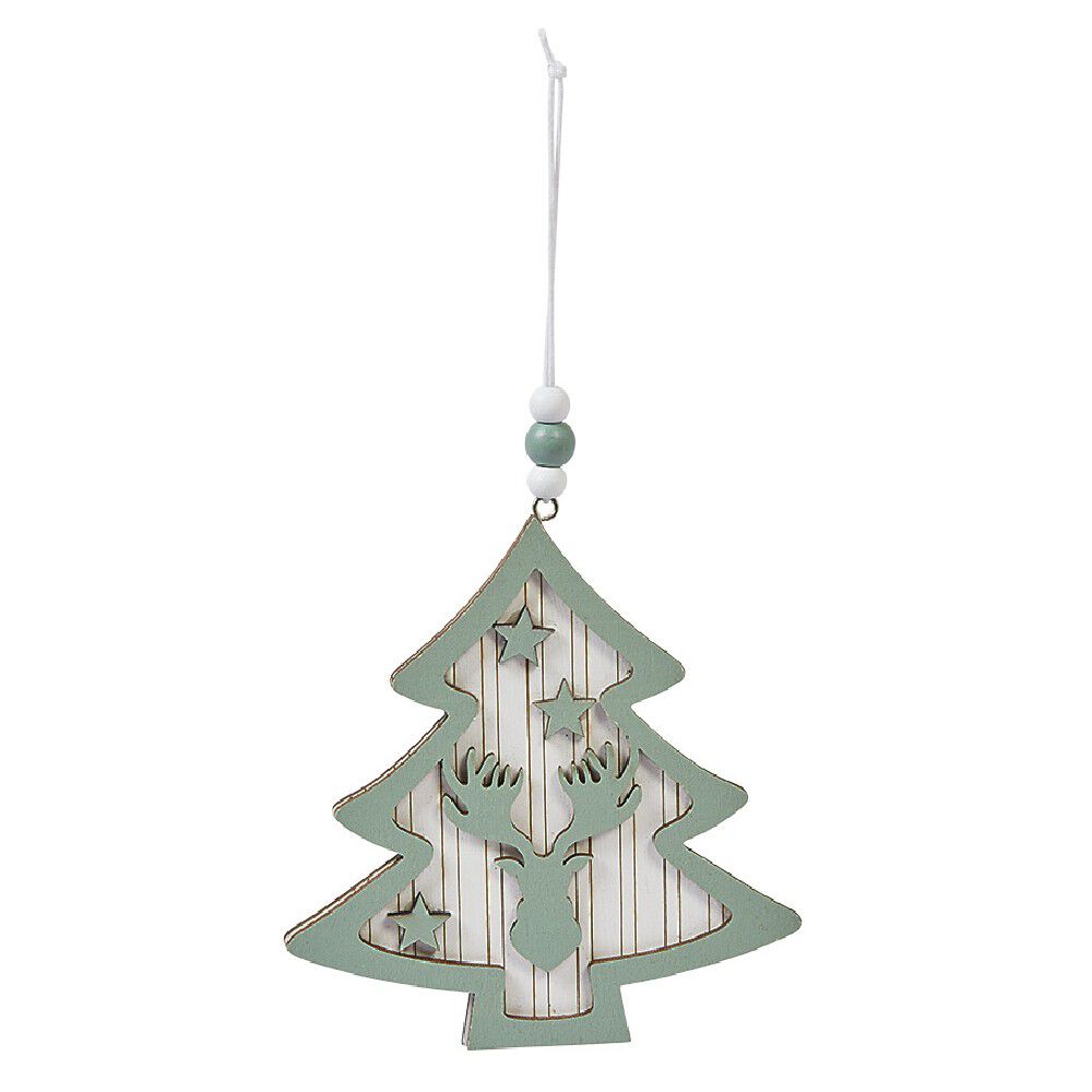 Suspension de No&euml;l en mdf forme étoile ou Sapin