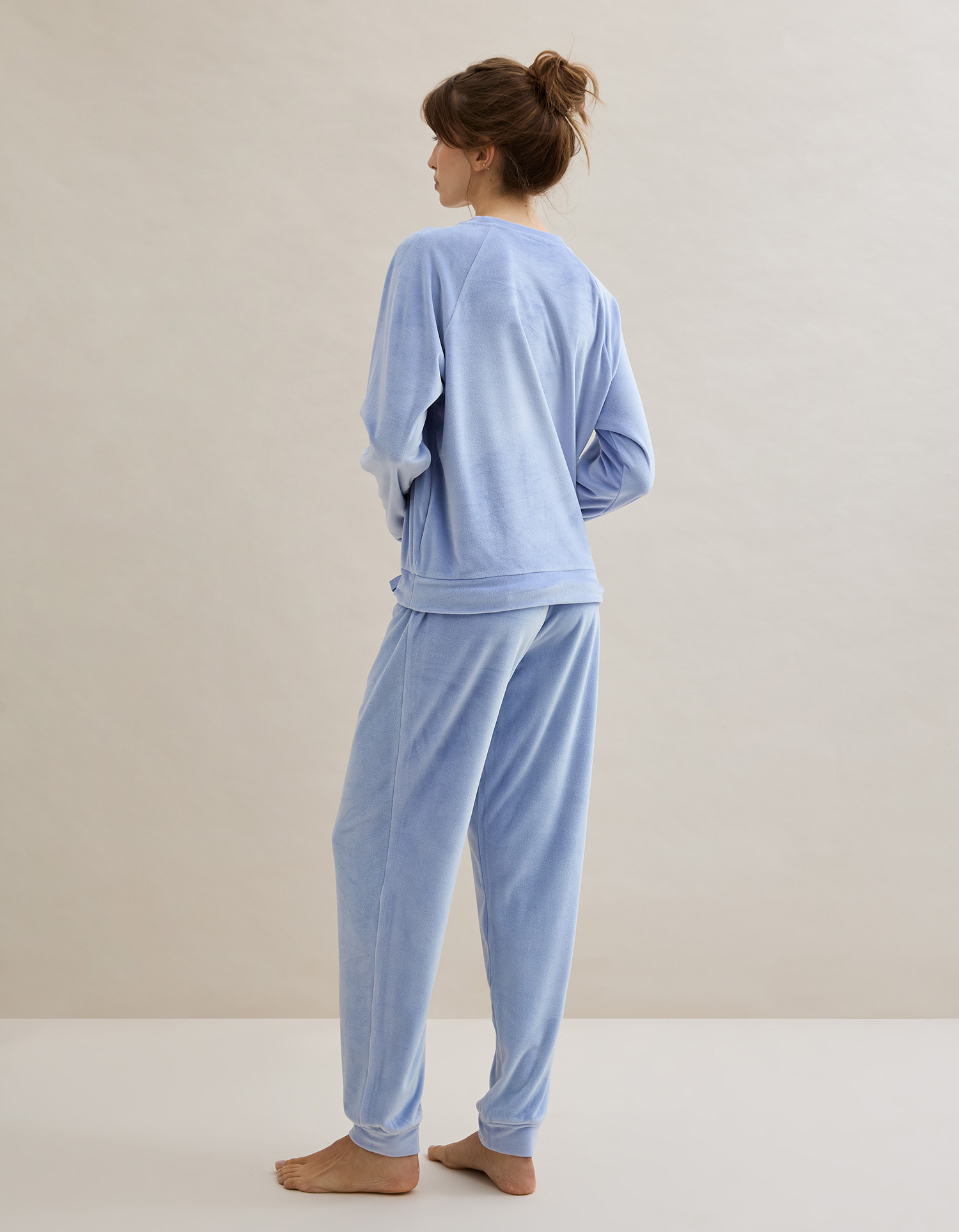 Pijama Veludo, Mulher, Azul Claro