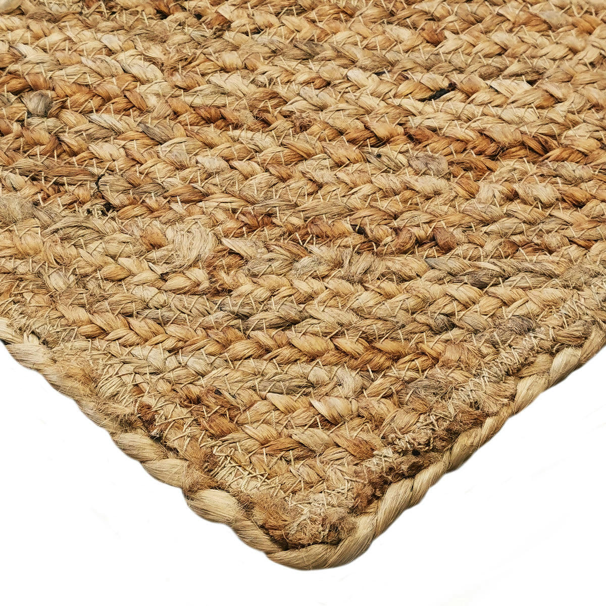 SUNNY - Tapis en jute tressé main, motif rond naturel 120x170