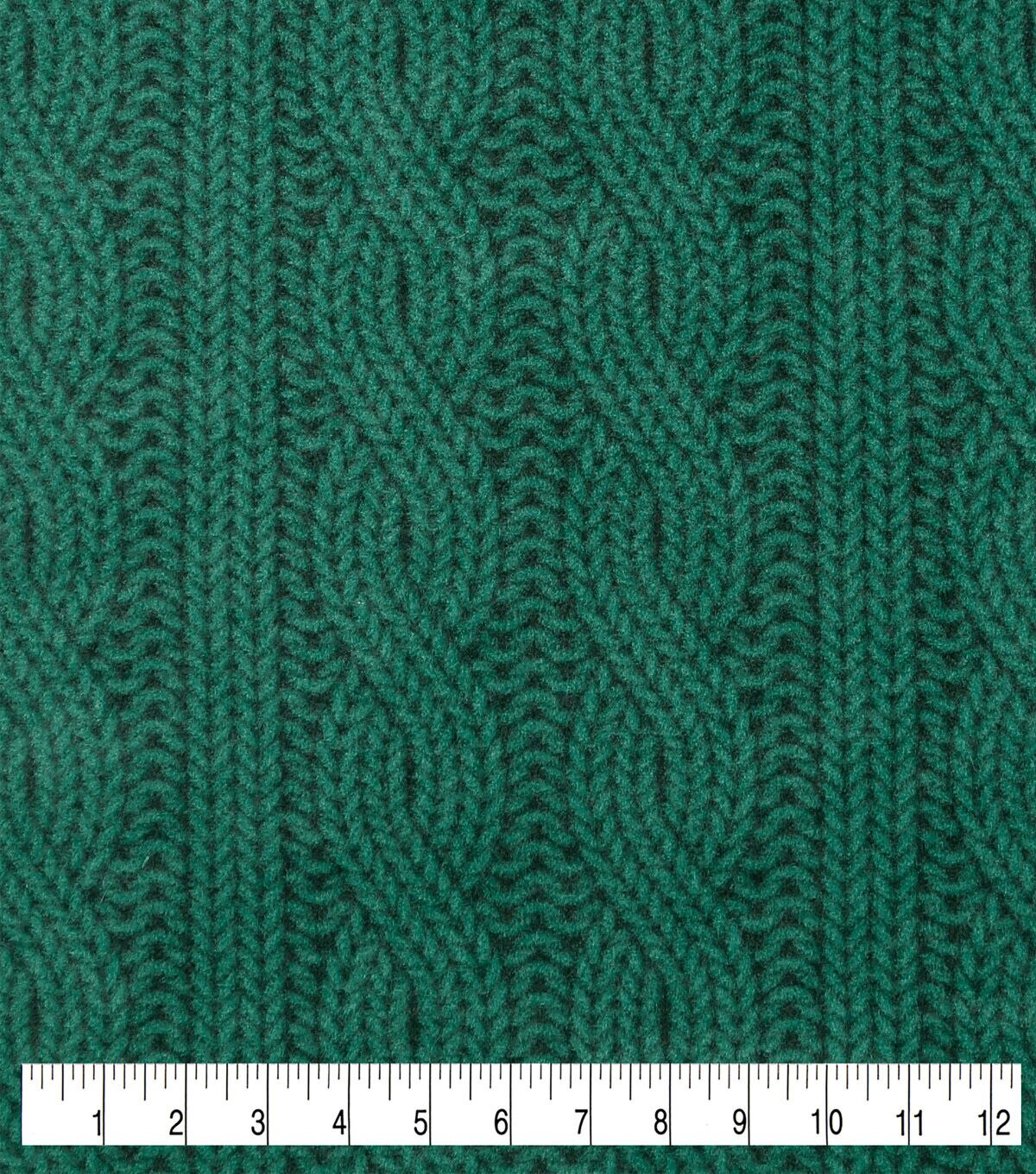 Green Cable Knit Anti Pill Fleece Fabric