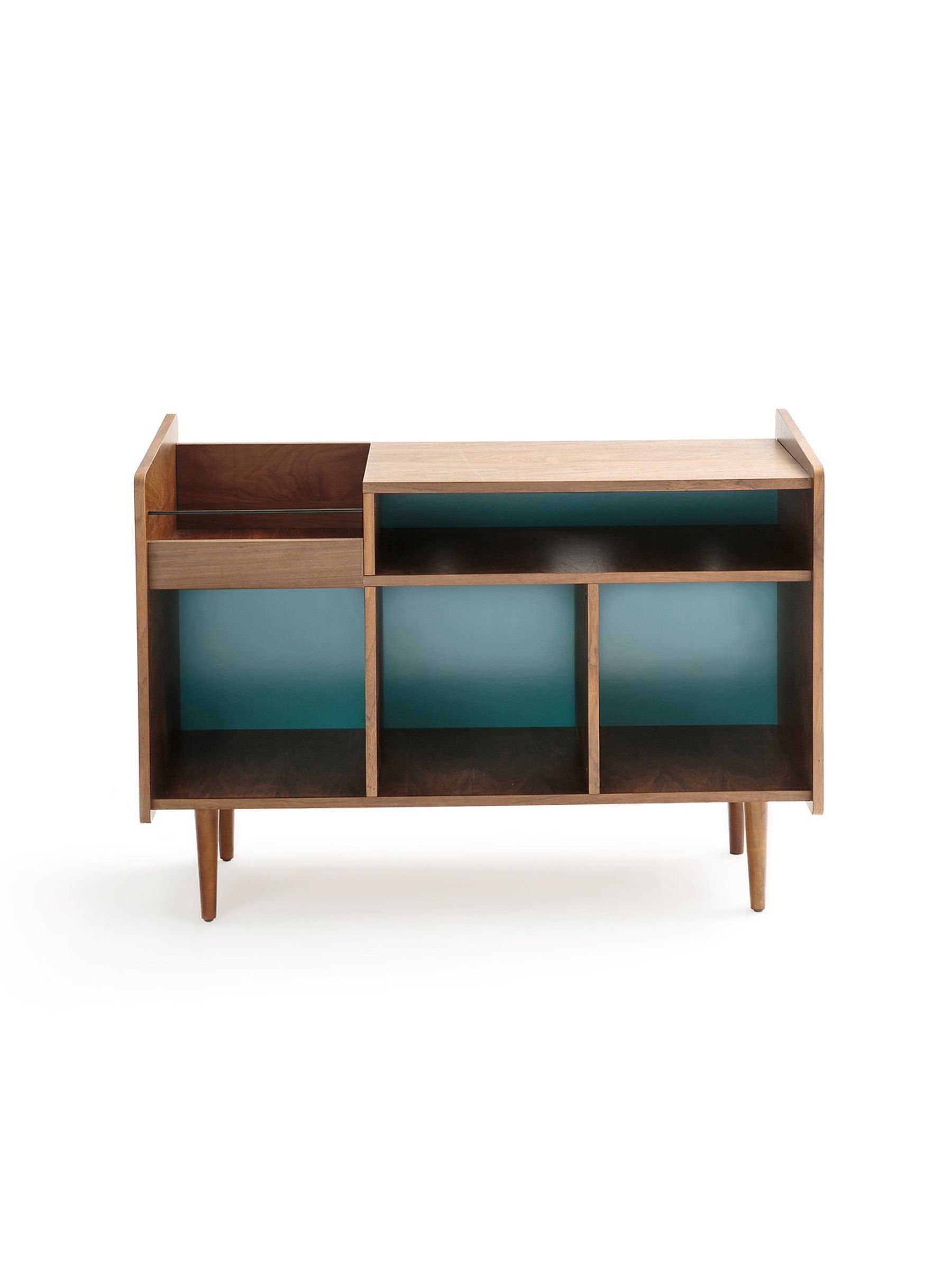 La Redoute Intérieurs Walnut Ronda Walnut Veneer Vintage Vinyl Storage