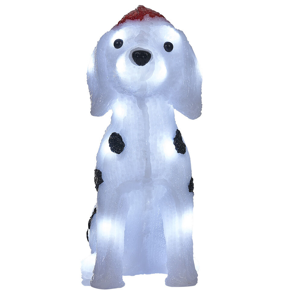 Dalmatien de No&euml;l lumineux 30LED blanc froid H30cm