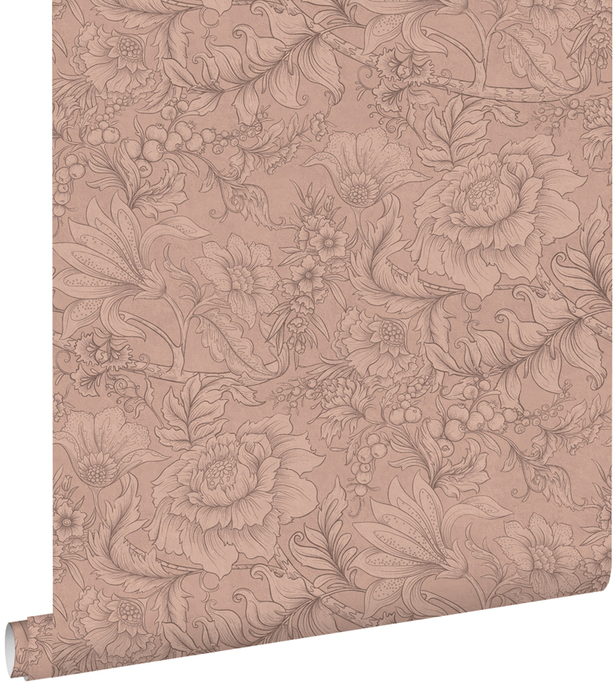 ESTAhome behang bloemmotief terracotta roze - 53 cm x 10.05 m - 139794