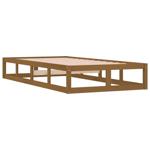 NNEVL Bed Frame Honey Brown 100x200 cm Solid Wood