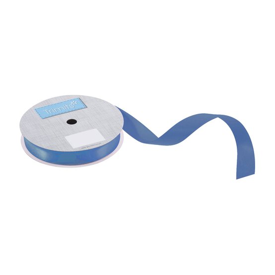 Trimits Batik Blue Double-Faced Satin Ribbon by the Metre 15mm