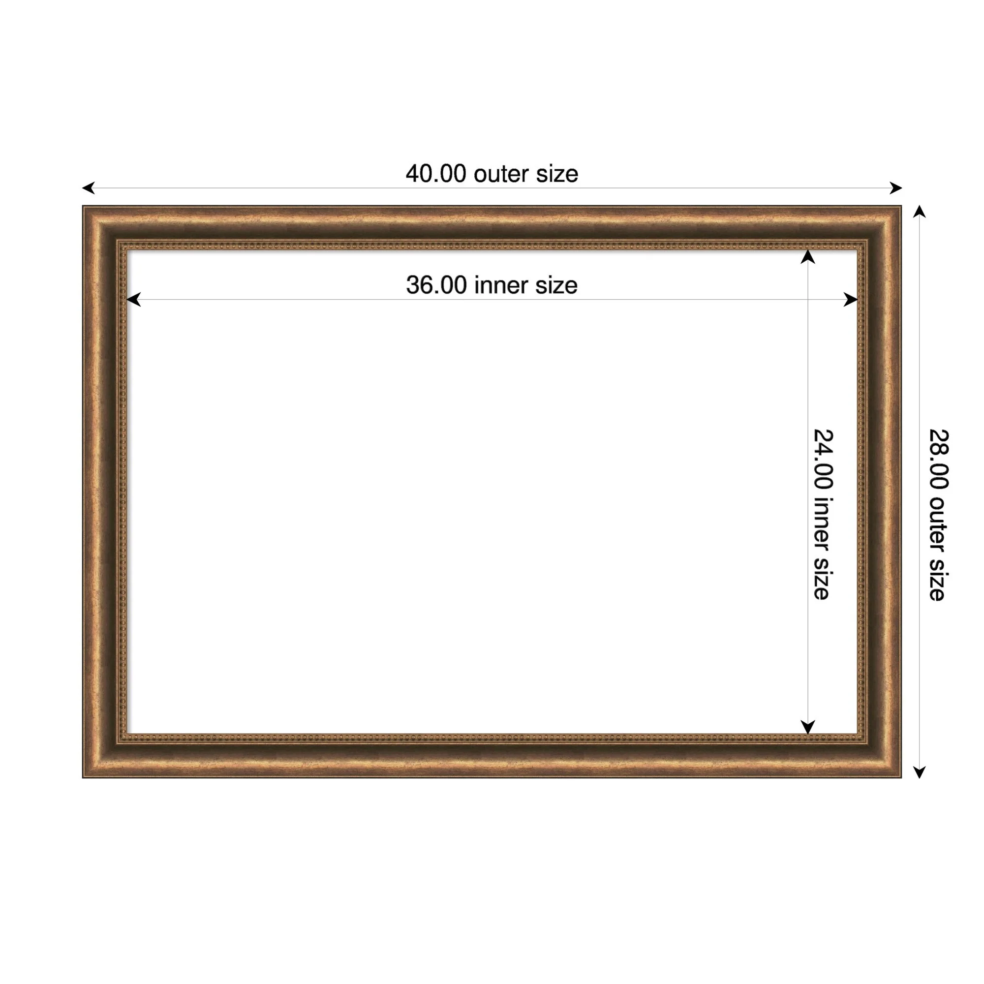 Amanti Art Manhattan Bronze Narrow Framed Dry Erase Magnetic Board