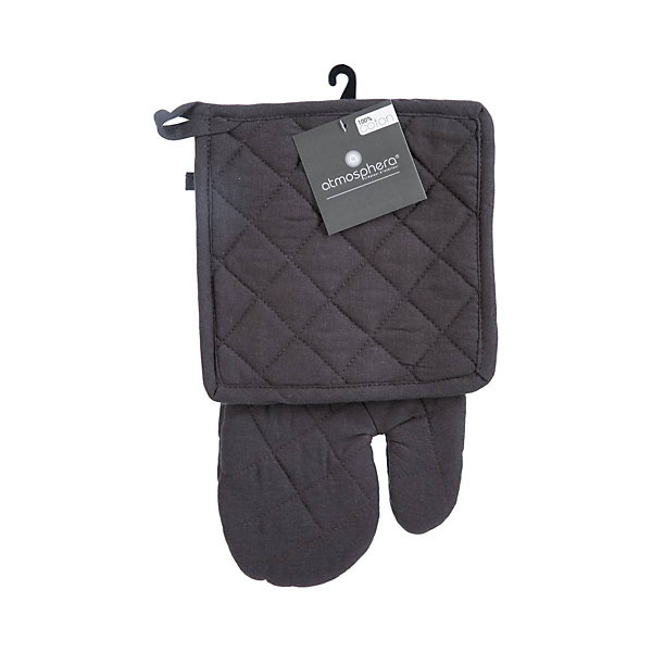 Gant et manique - coton - gris foncé - Atmosphera