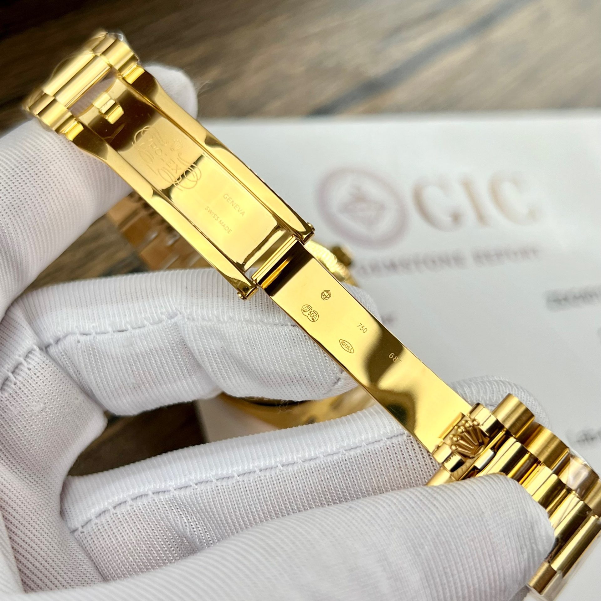 Rolex Day-Date YG Plated Meteorite Dial CZ Diamonds 36mm Super Clone