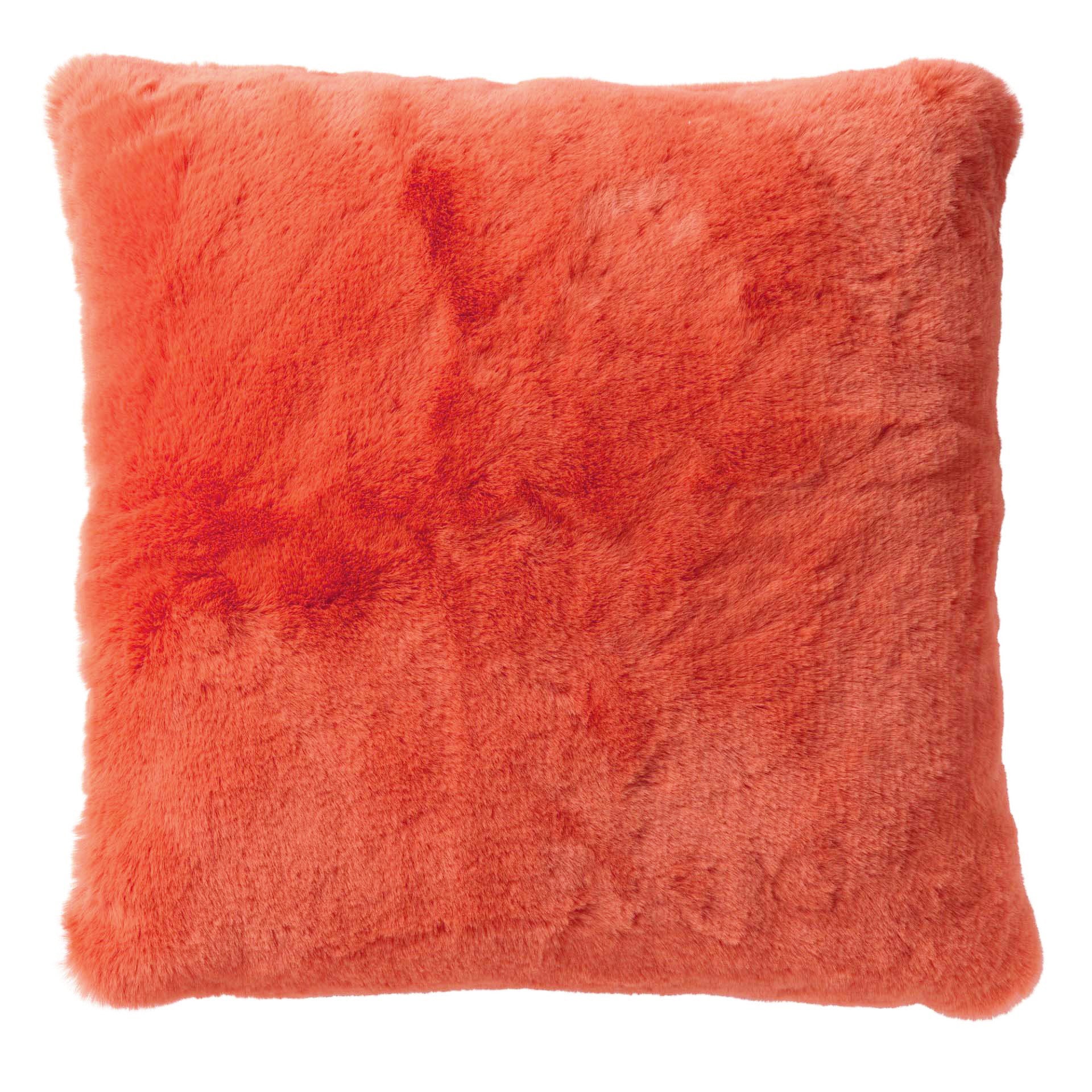 ZAYA - Kussenhoes 45x45 cm - bontlook - effen kleur - Coral - koraalroze