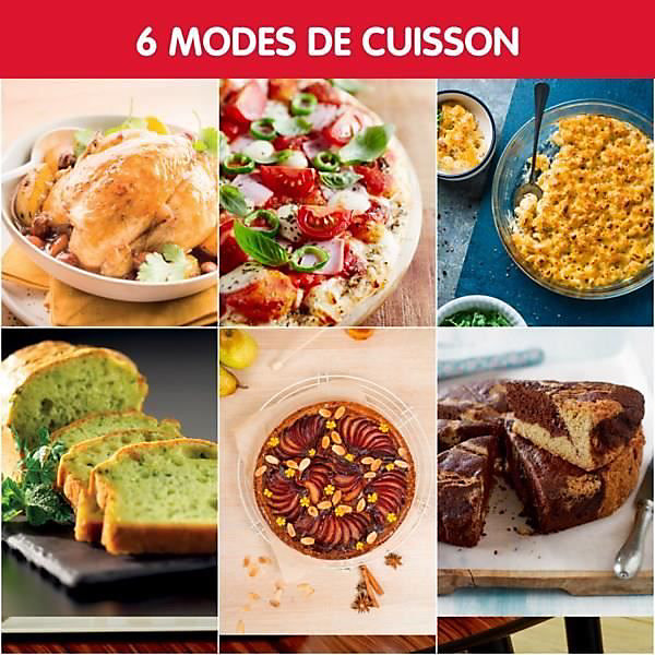 Moulinex Optimo 19L Four Electrique posable, Chaleur tournante, 6 Modes de cuisson, OX444810
