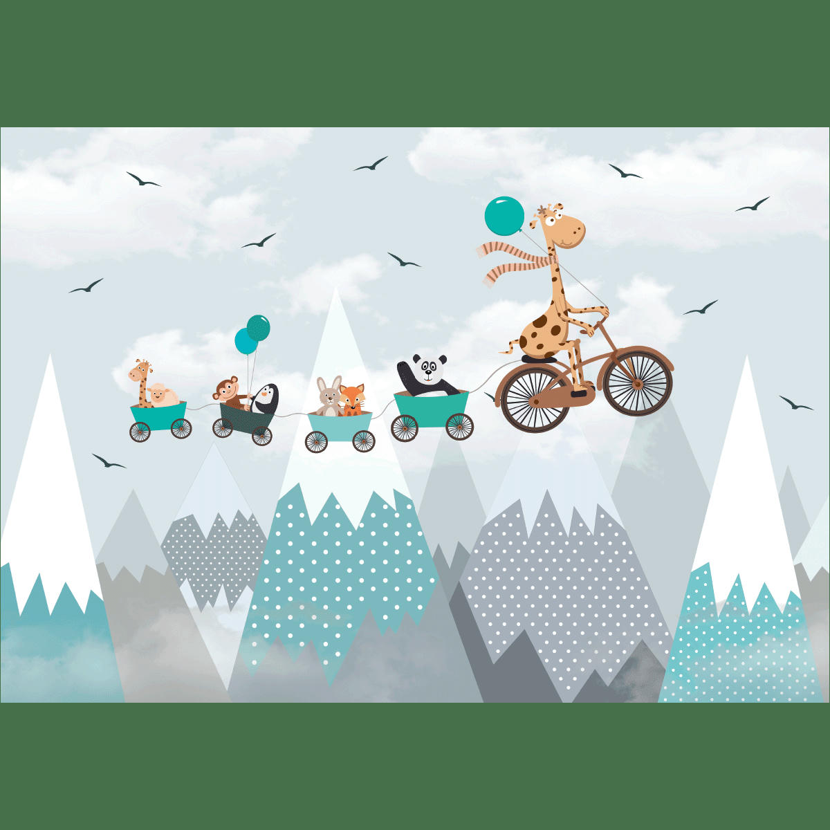 - Papier Peint animaux dans les montagnes scandinaves 250x360cm