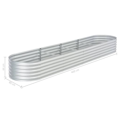 NNEVL Garden Raised Bed 400x80x44 cm Galvanised Steel Silver