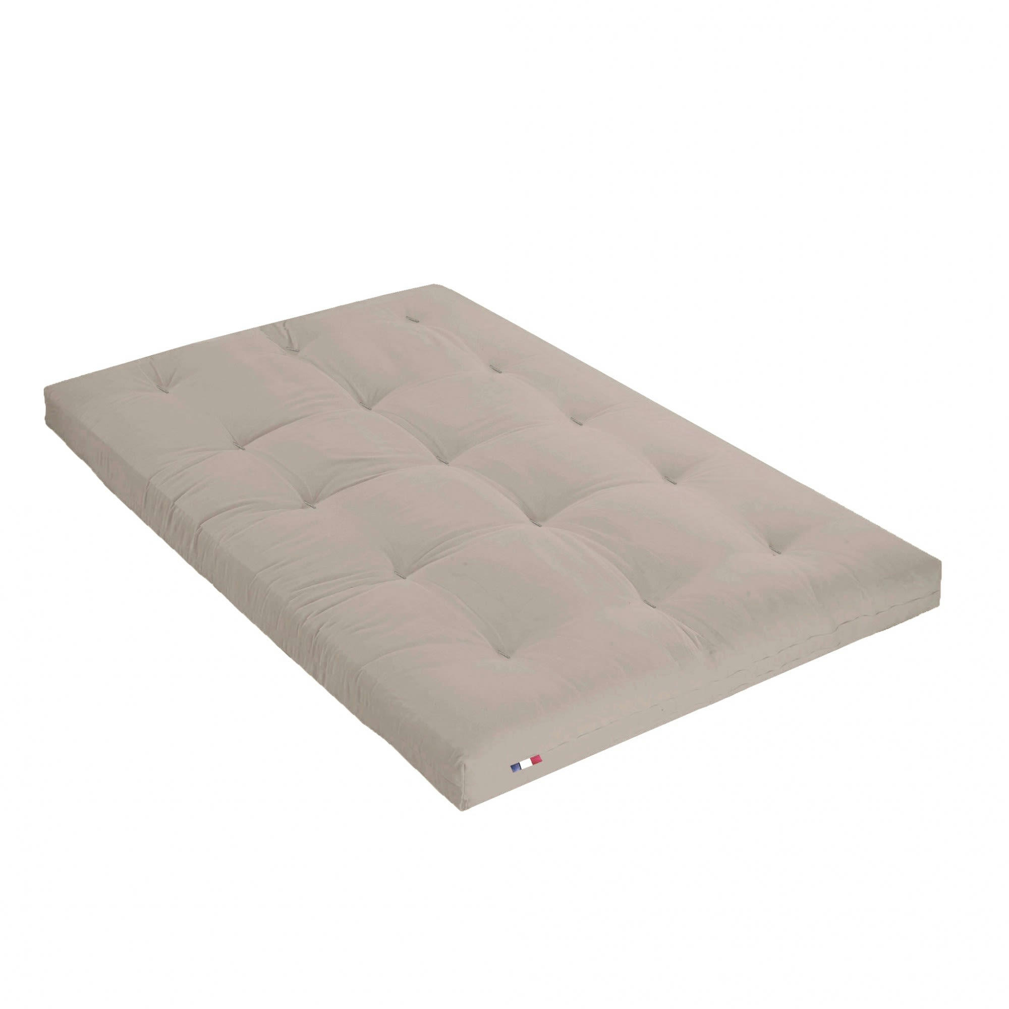 FUTON COTON - Matelas futon coton taupe 140x190