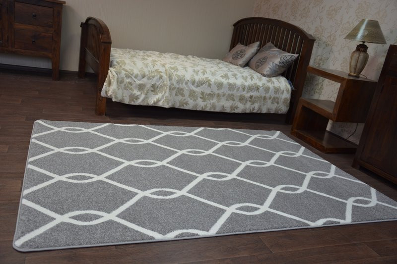 Dywan SKETCH - F934 szaro/kremowy trellis 200x290 cm