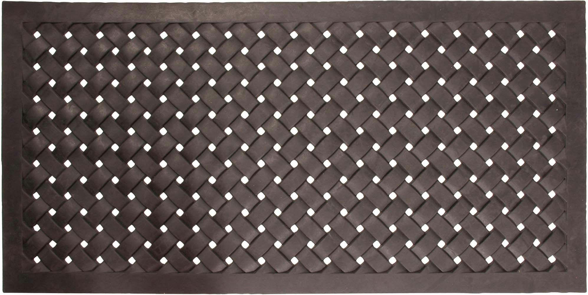 - Paillasson en caoutchouc tressé 122 x 61 cm