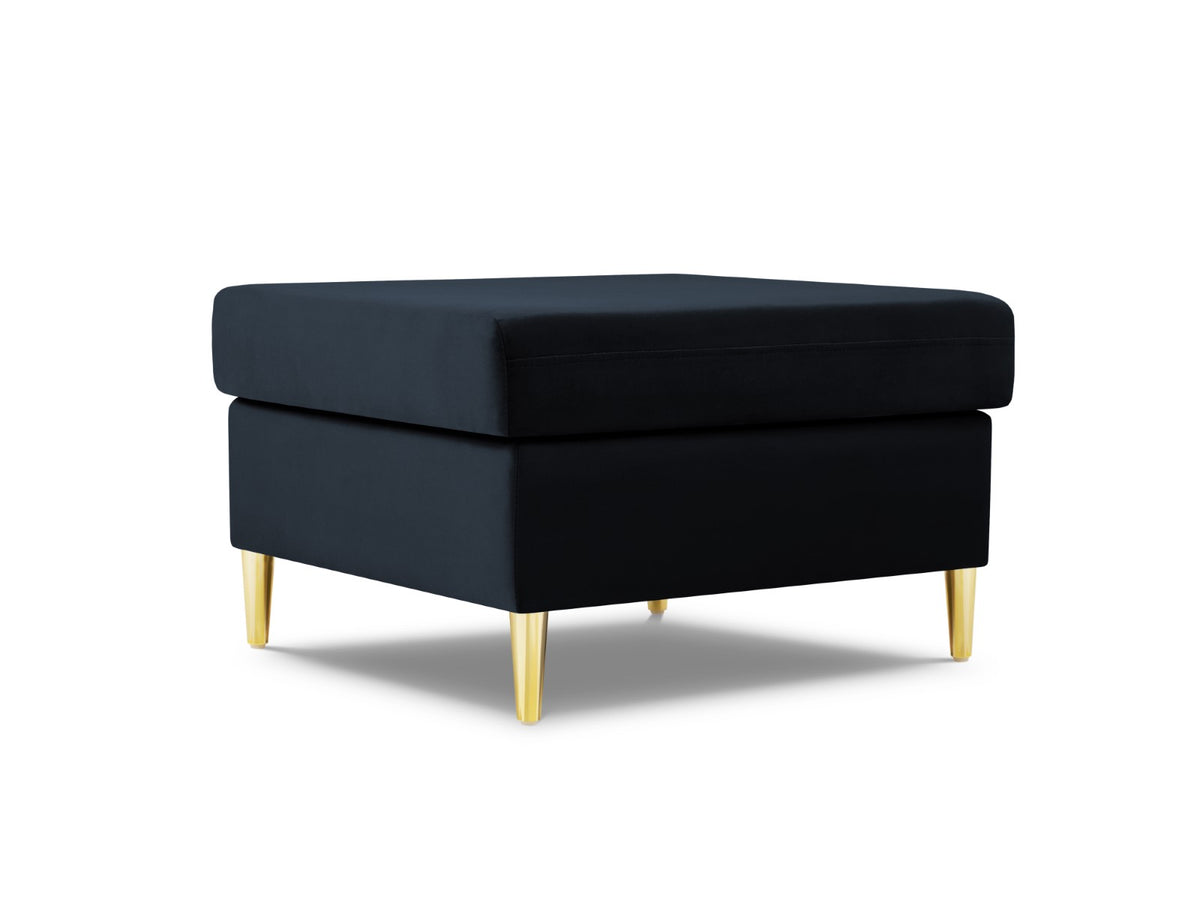 Cosmopolitan Design Poef Kyoto flueel, donkerblauw - 70x70x45cm
