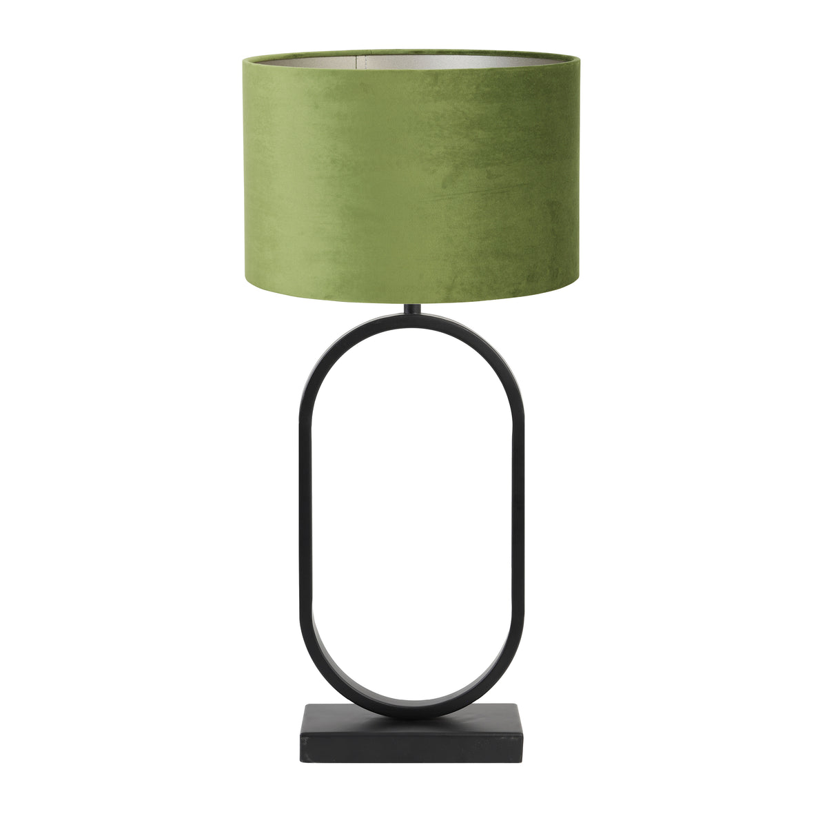 Light & Living tafellamp Jamiri/Velours - zwart, donkergroen - 30x30x67cm