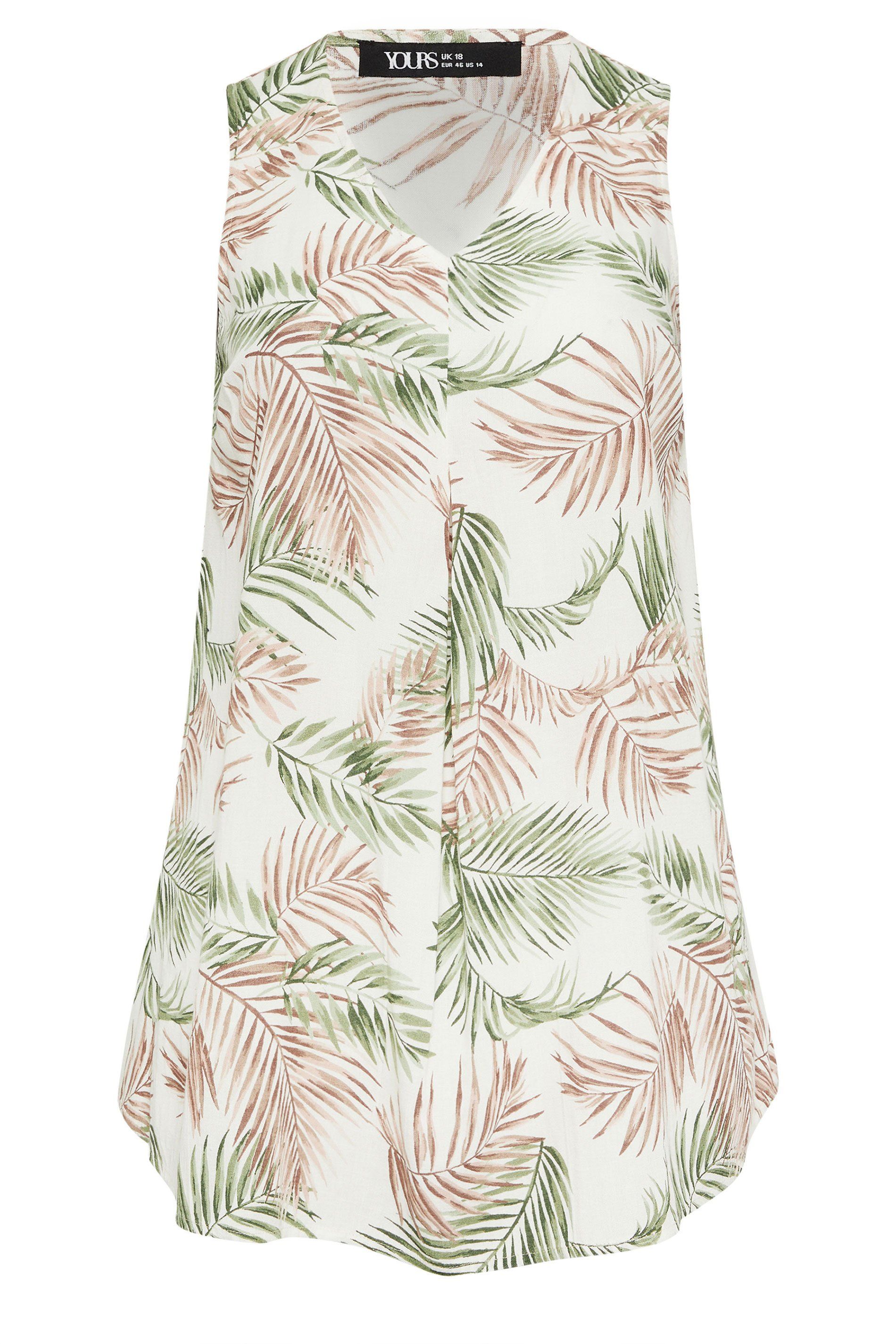 Yours Tropical Linen Vest Top