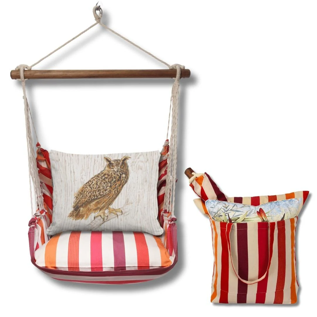 Magnolia Casual Swing Set 4 piece - Cristina Stripe w/ Owl on Tree