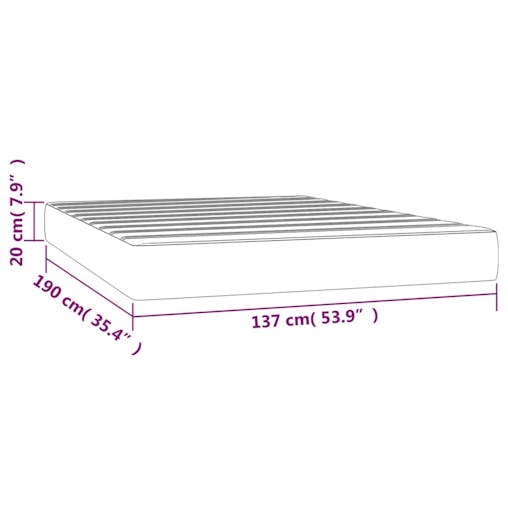 NNEVL Pocket Spring Bed Mattress Black 137x190x20 cm Full Faux Leather