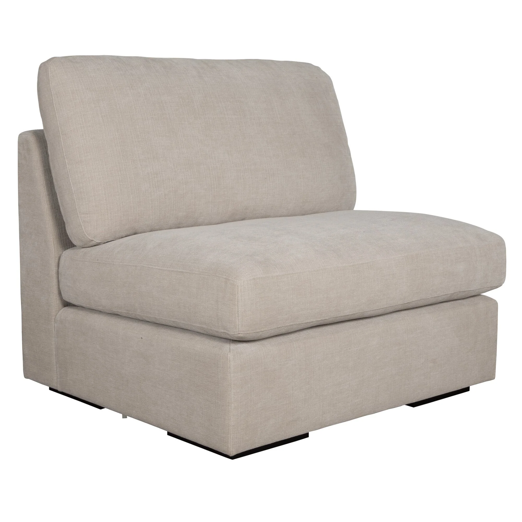 Refuge Solid Armless Modular Seat for Sectional Sofa - 40 - Sand Gray