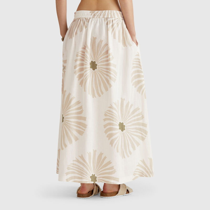 Midi skirt with floral print