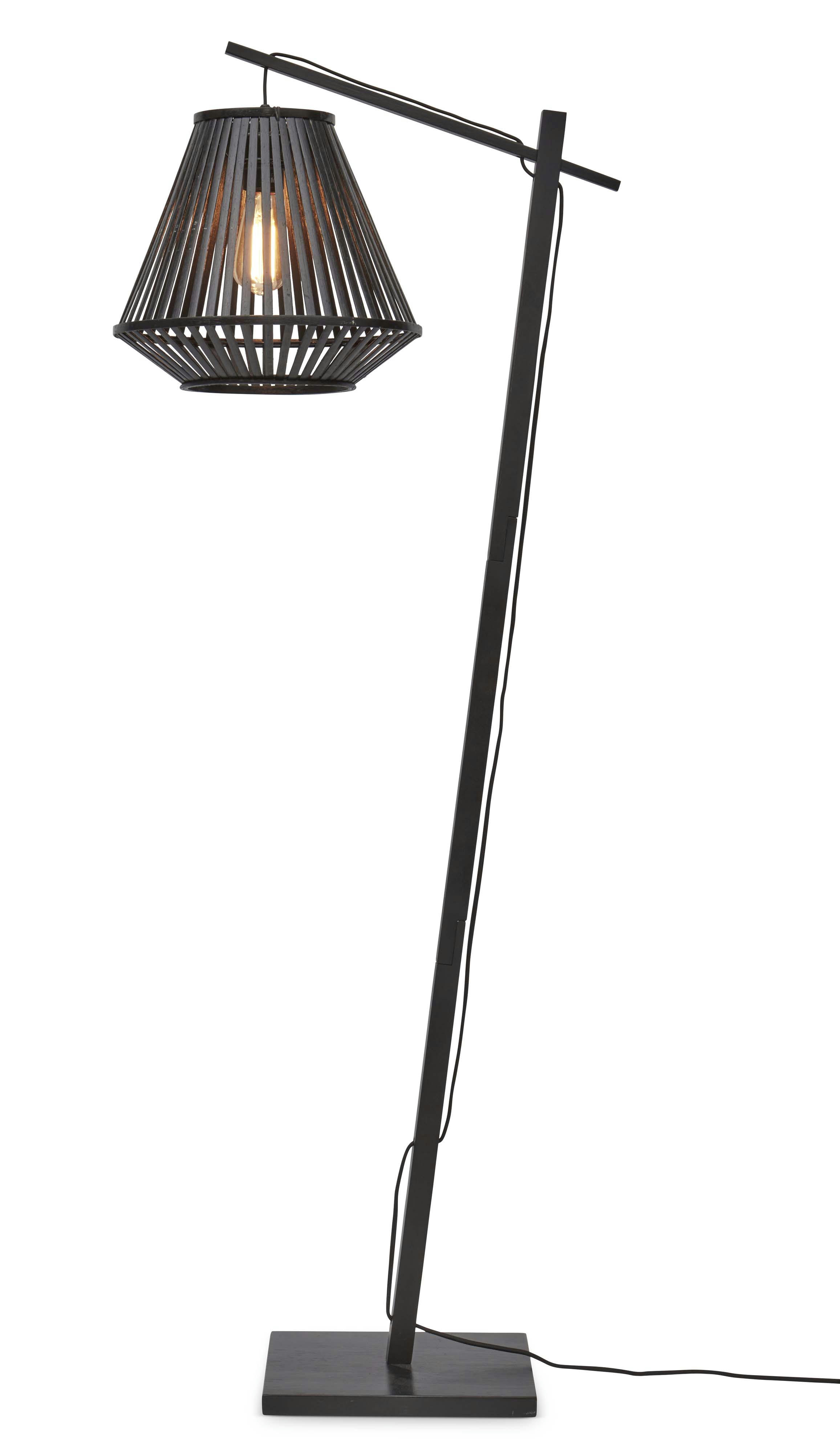 MERAPI - Lampadaire bambou abat-jour bambou noir, h. 150cm