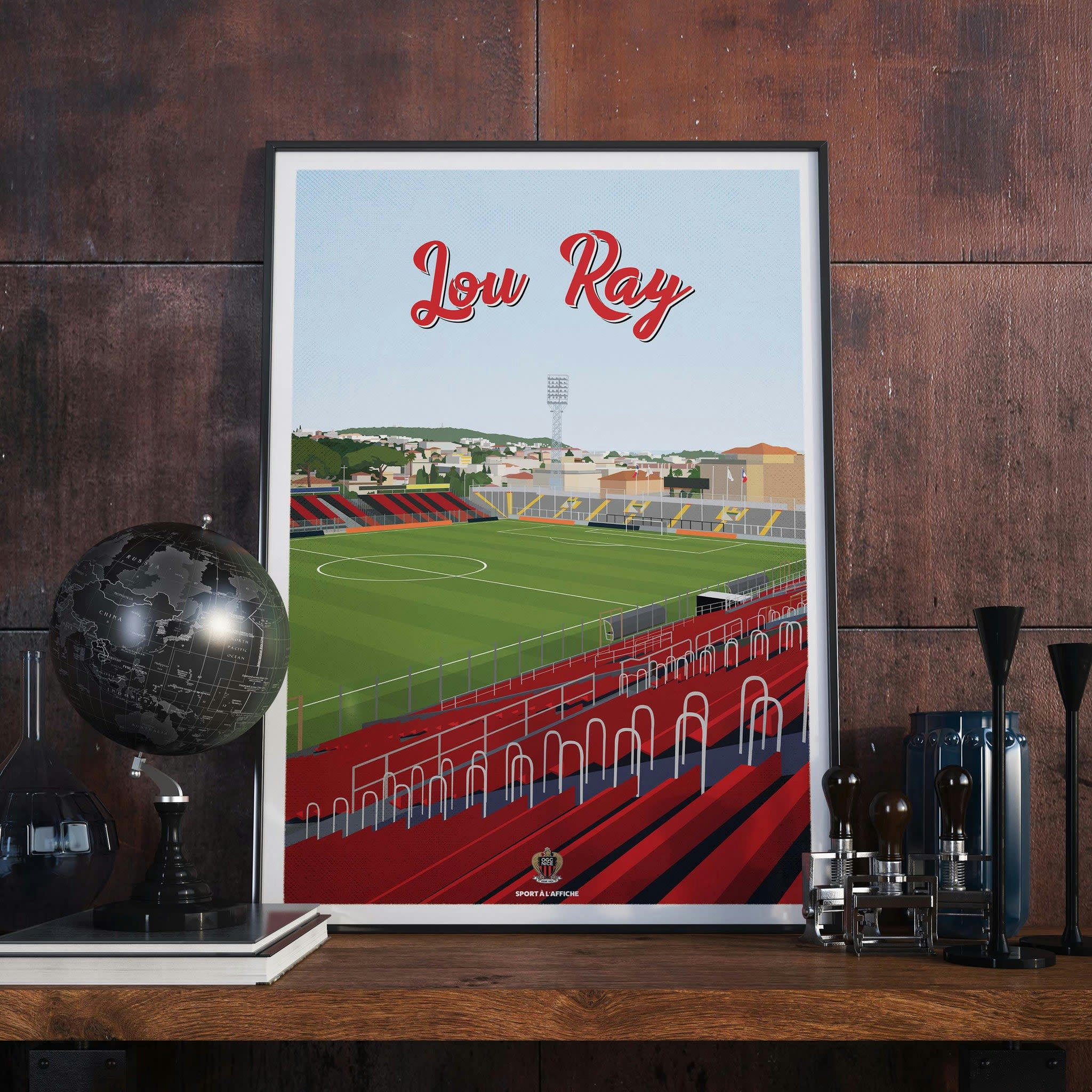 OGCN - Affiche Football OGC Nice - Stade du Ray 30 x 40 cm