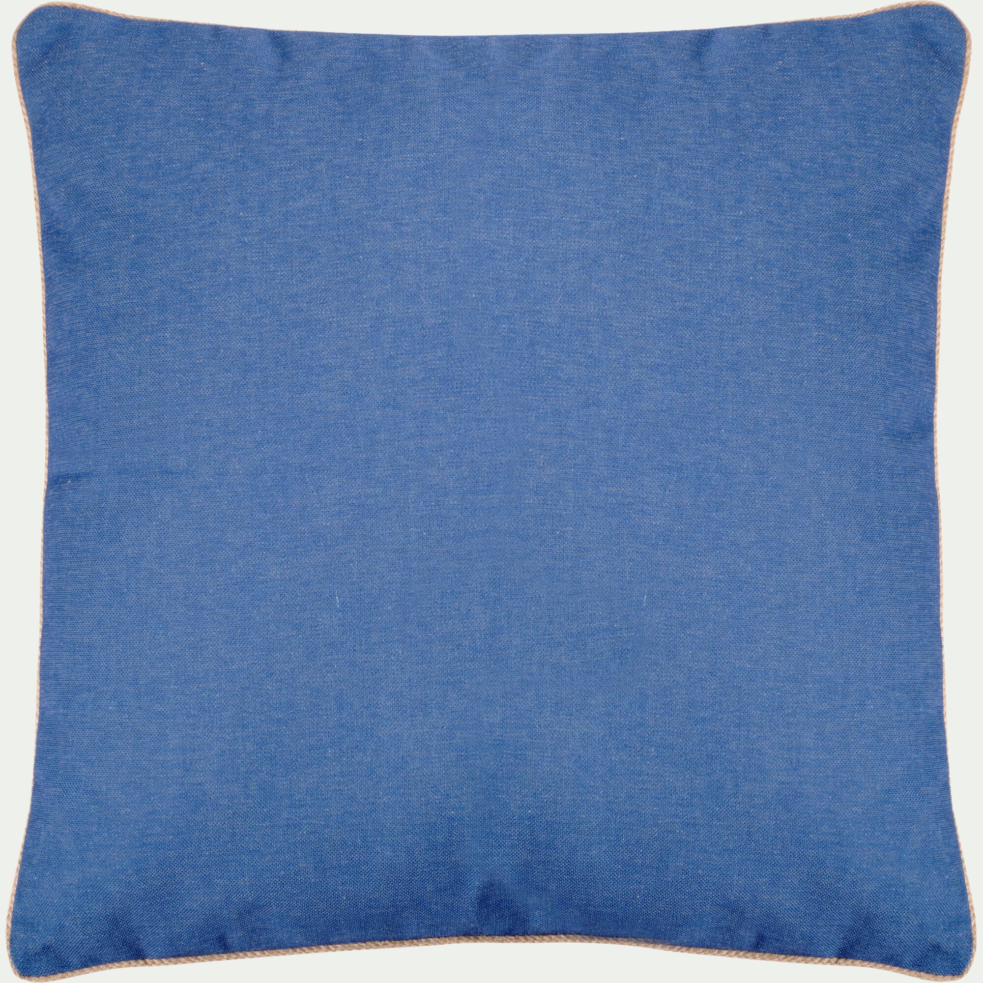 MARSA - Coussin à passepoil en tissu 70x70cm - bleu marine