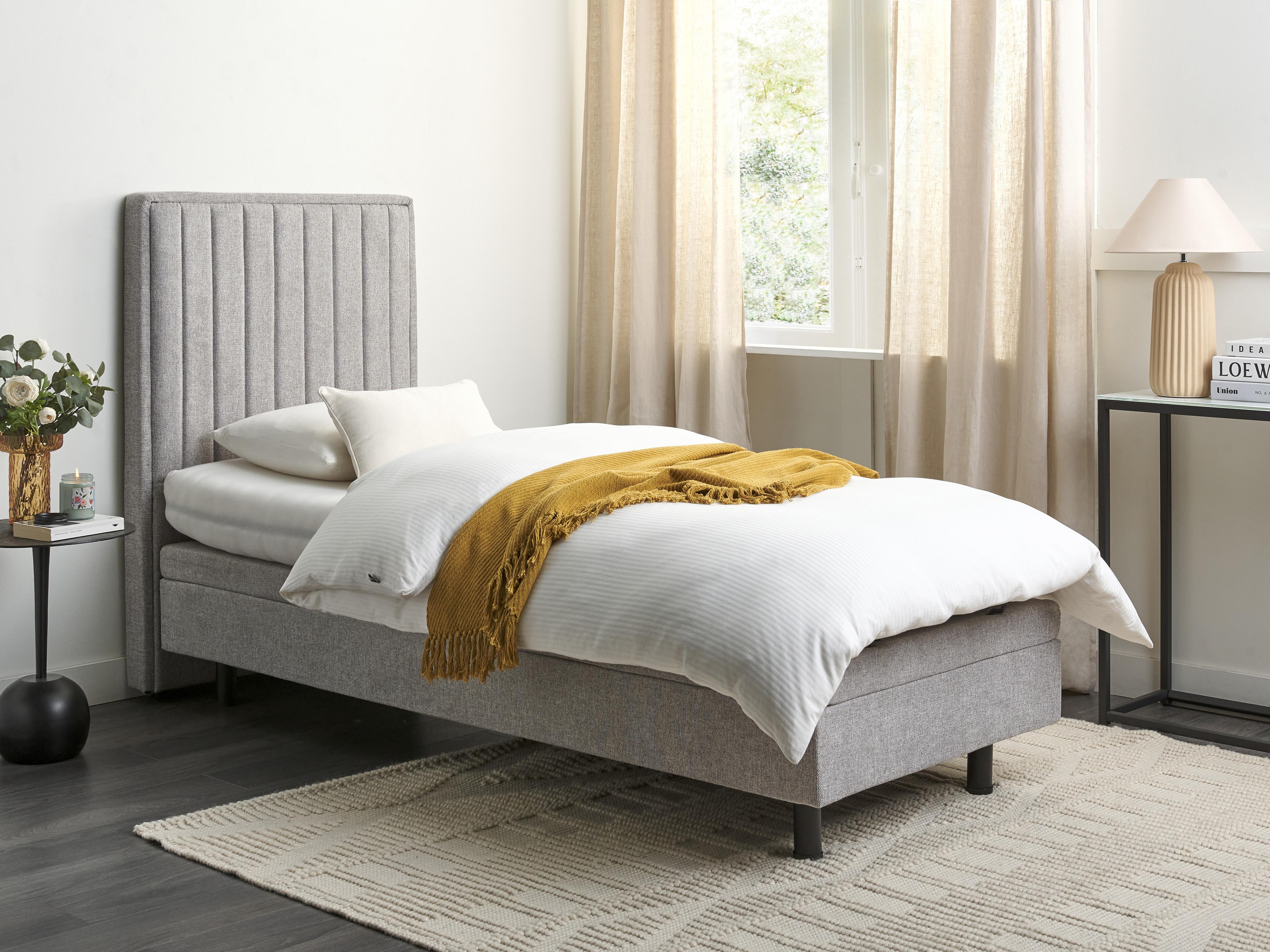Adjustable Bed Fabric CASTELLAN 80 x 200 cm (EU Small Single) Light Grey