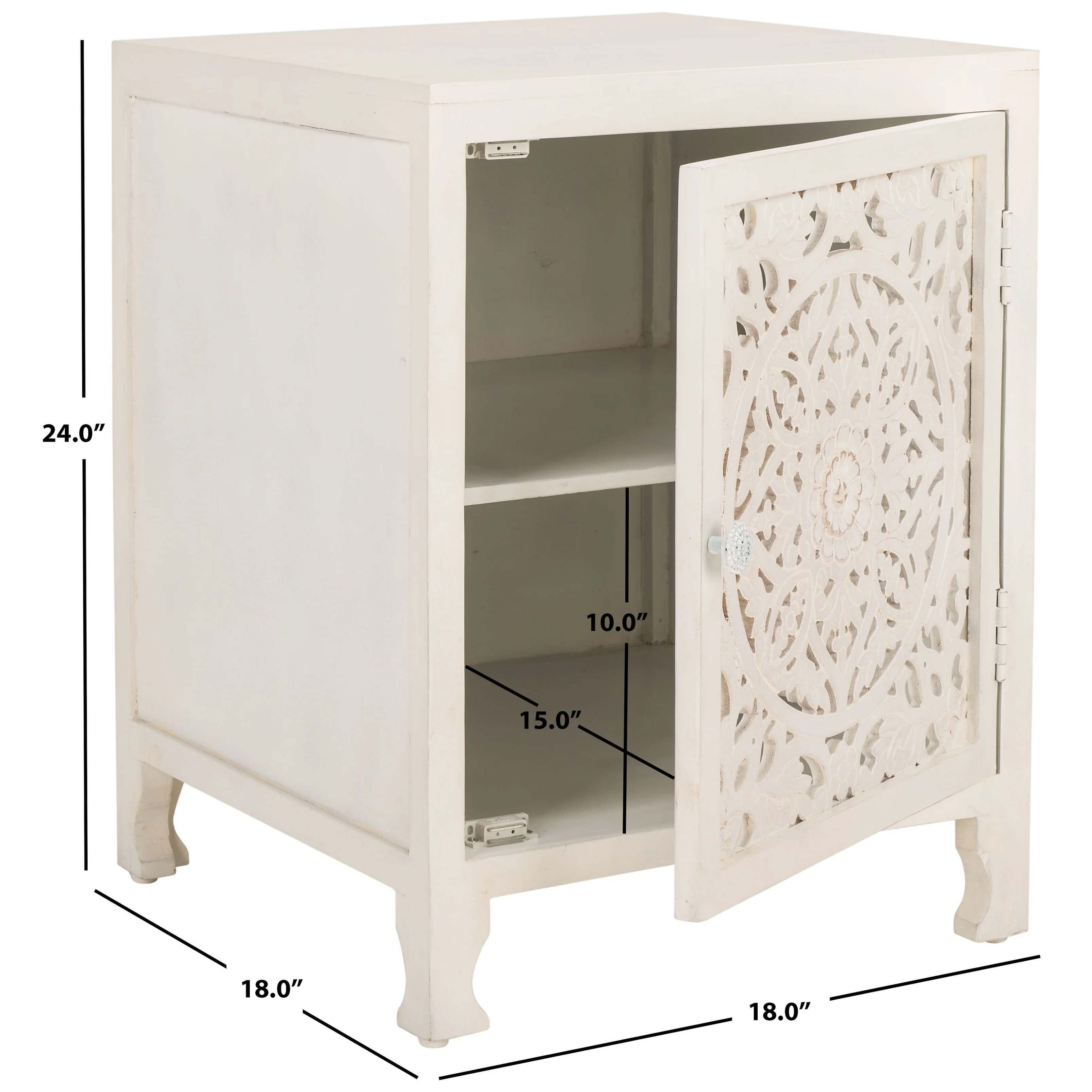 SAFAVIEH Adilene 2-Shelf Single Door Nightstand
