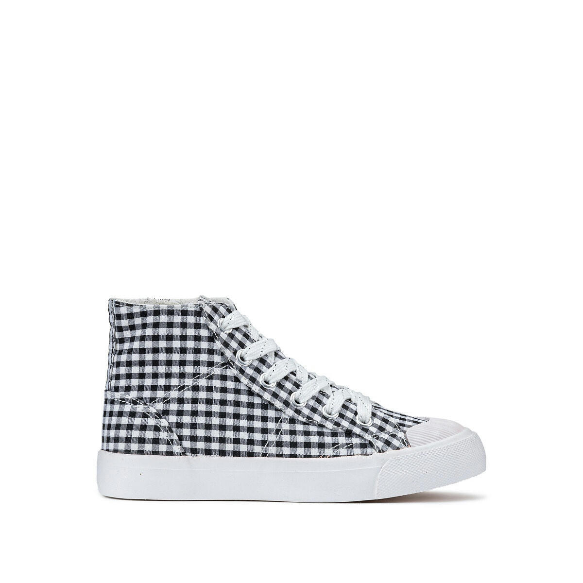 Baskets montantes, imprimé carreaux
