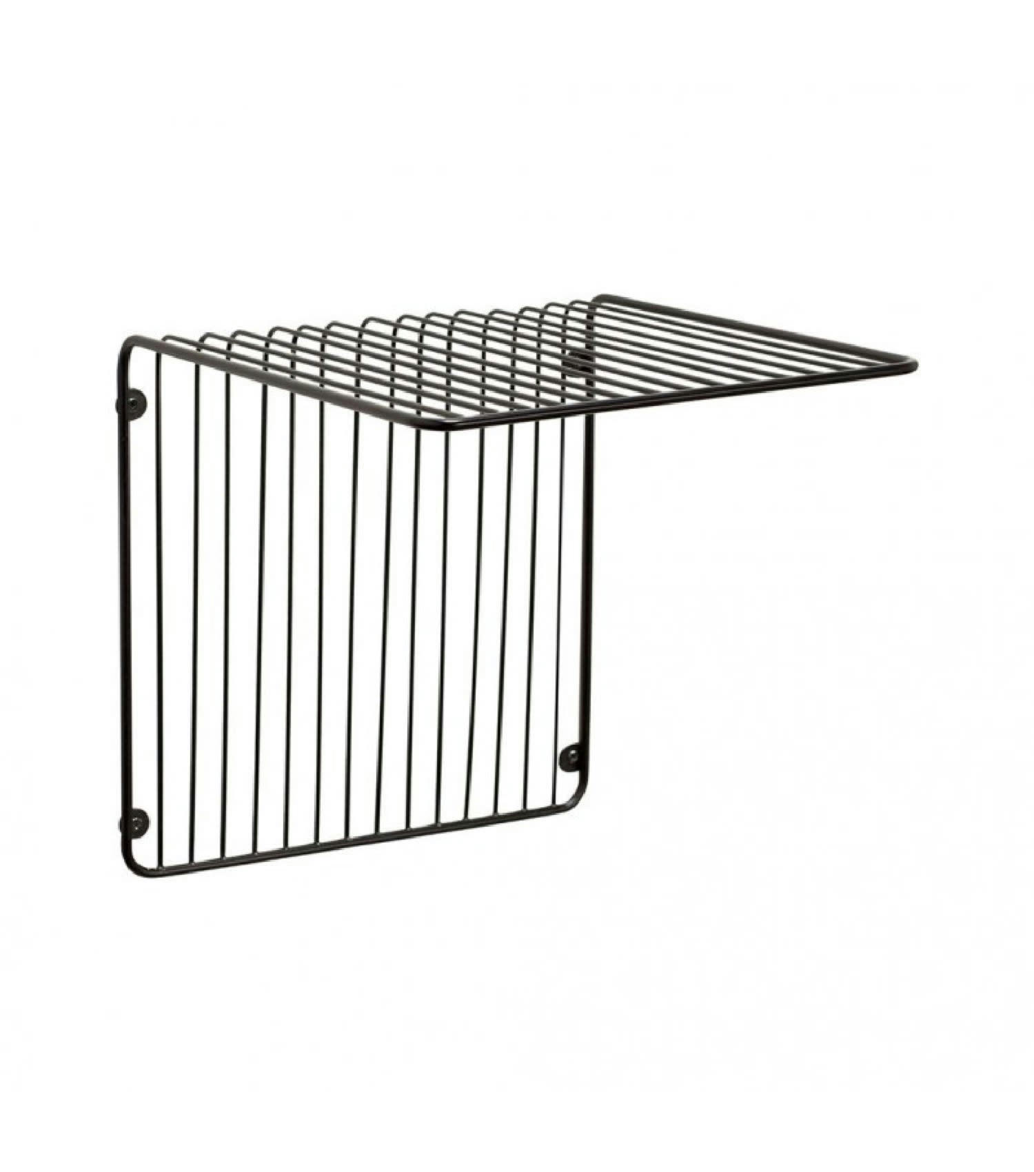 SLENDER - Étagère murale porte revues/livres en métal noir 31x31