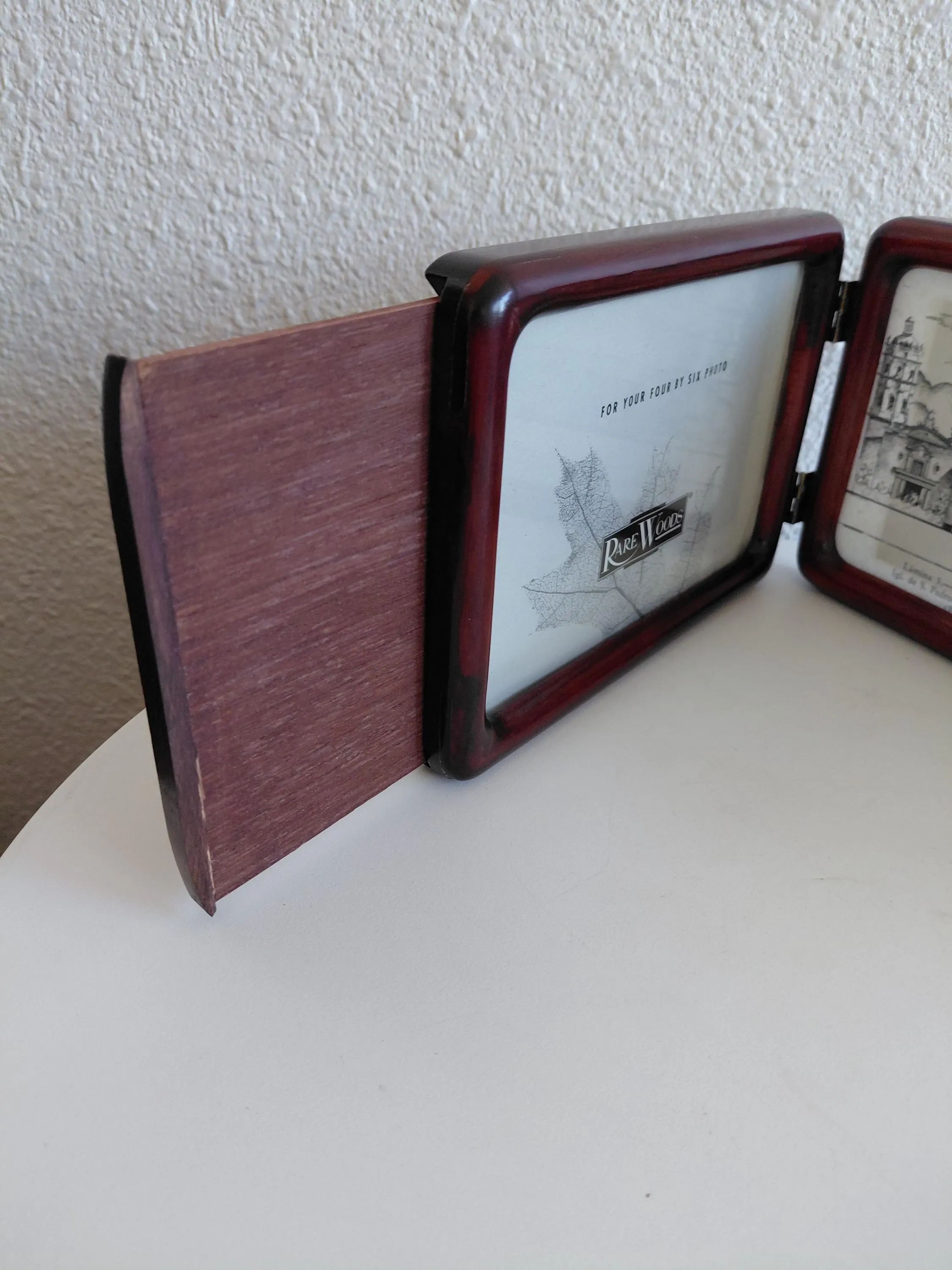 Vintage Rare Wood Double Picture Frame Rosewood Indonesia