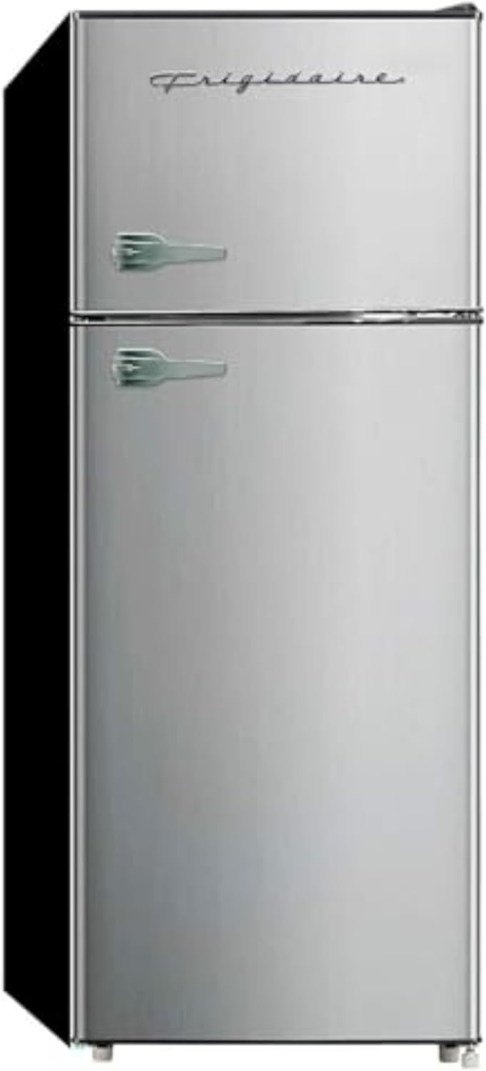 Frigidaire, 2 Door Apartment Size Refrigerator/Freezer Combo, 7.5 cu ft, Platinum Series, Stainless, 23 D x 21.5 W x 55.5 H