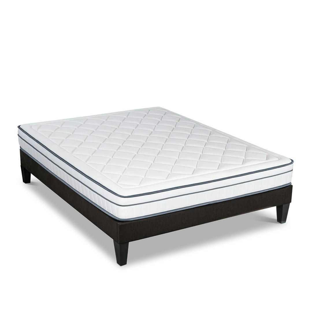 BARTOLDI - Ensemble  160x200  Matelas Ressorts + Sommier Bois