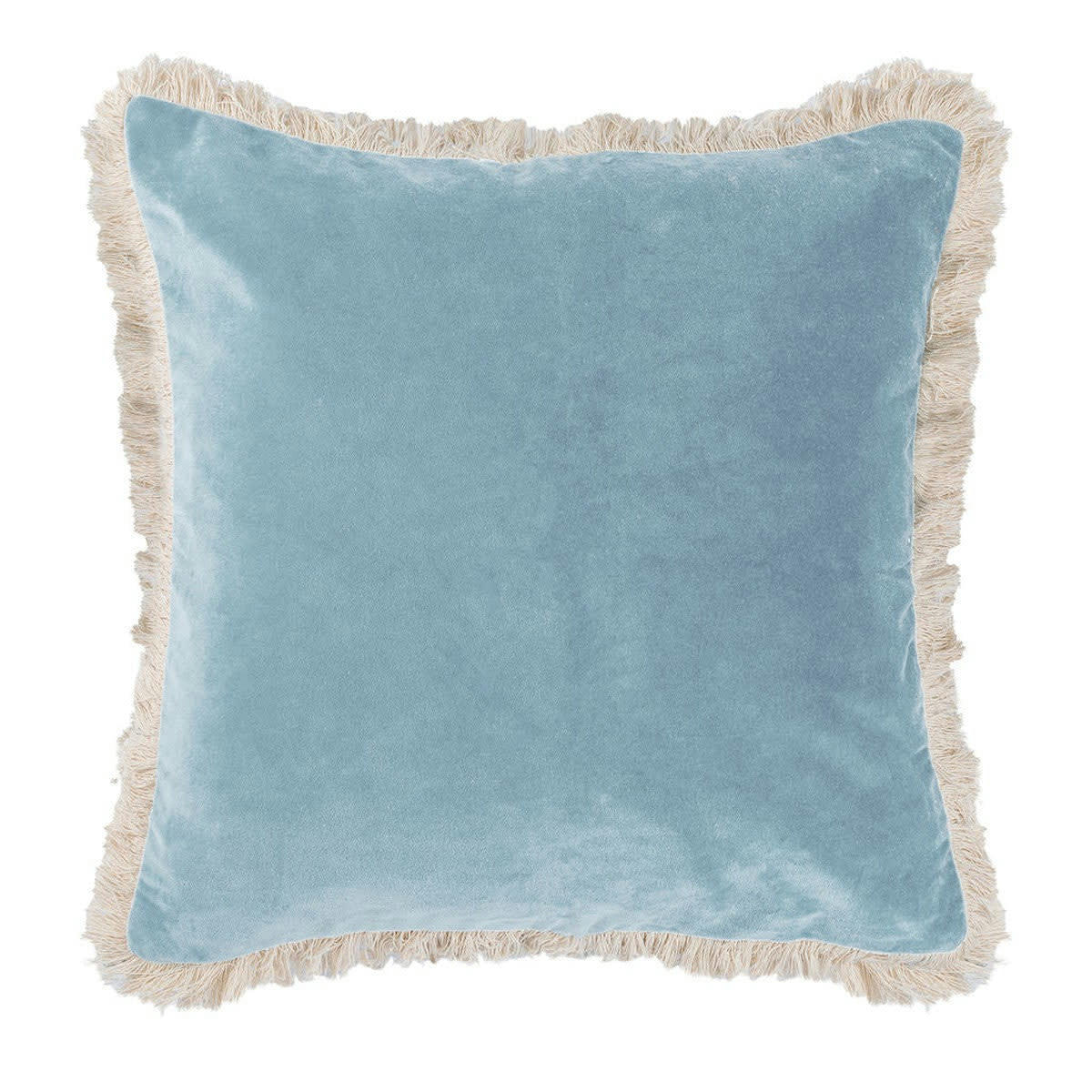 BUDAPEST - Housse de coussin velours de coton  50x50 vert céladon