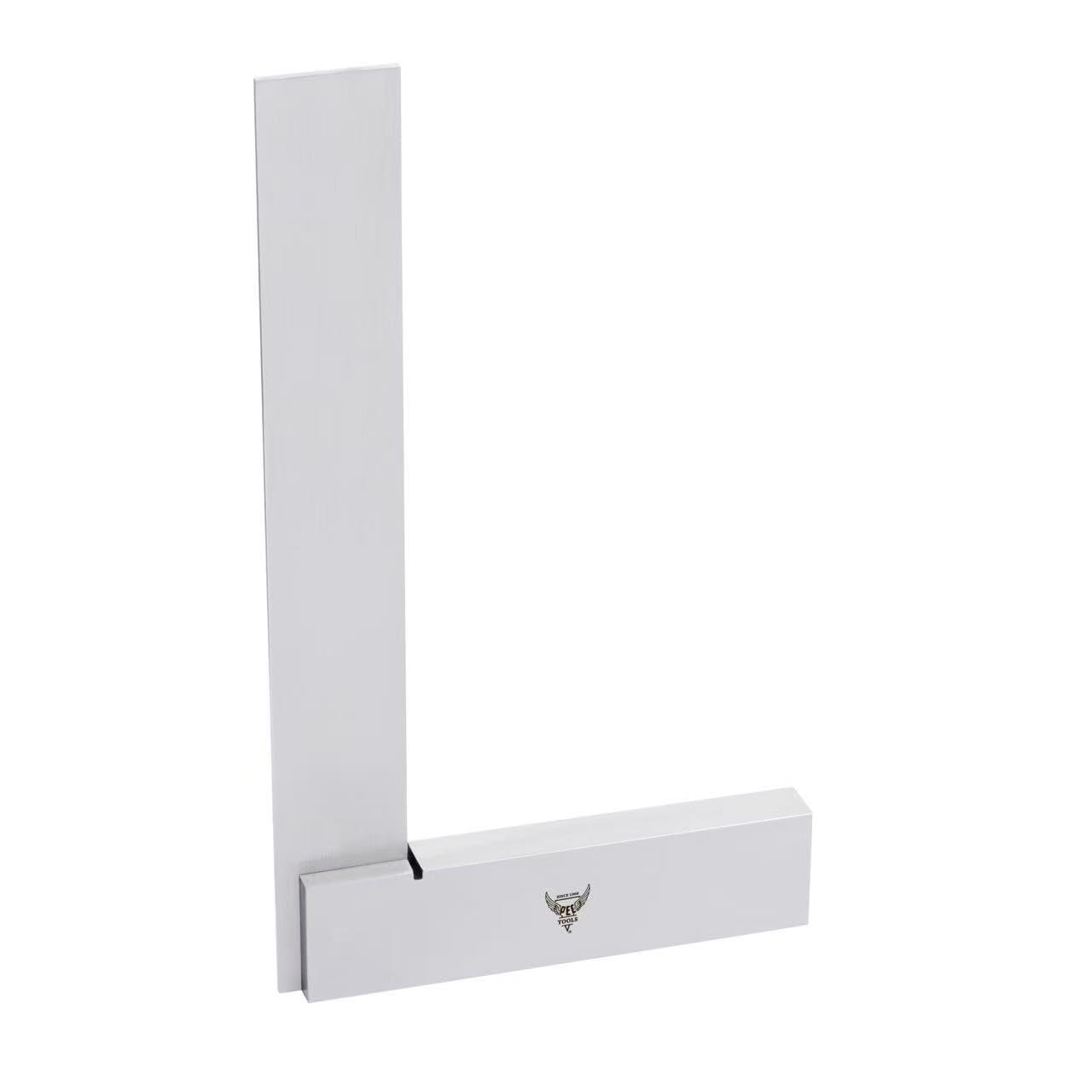 PEC Tools Machinist Square, Precision Engineer Wide Seat Square 90 Right Angle Ground Hardened Steel Angle Ruler 12 x 8 Inch, Suitable for Woodworking and Precision Layout Work