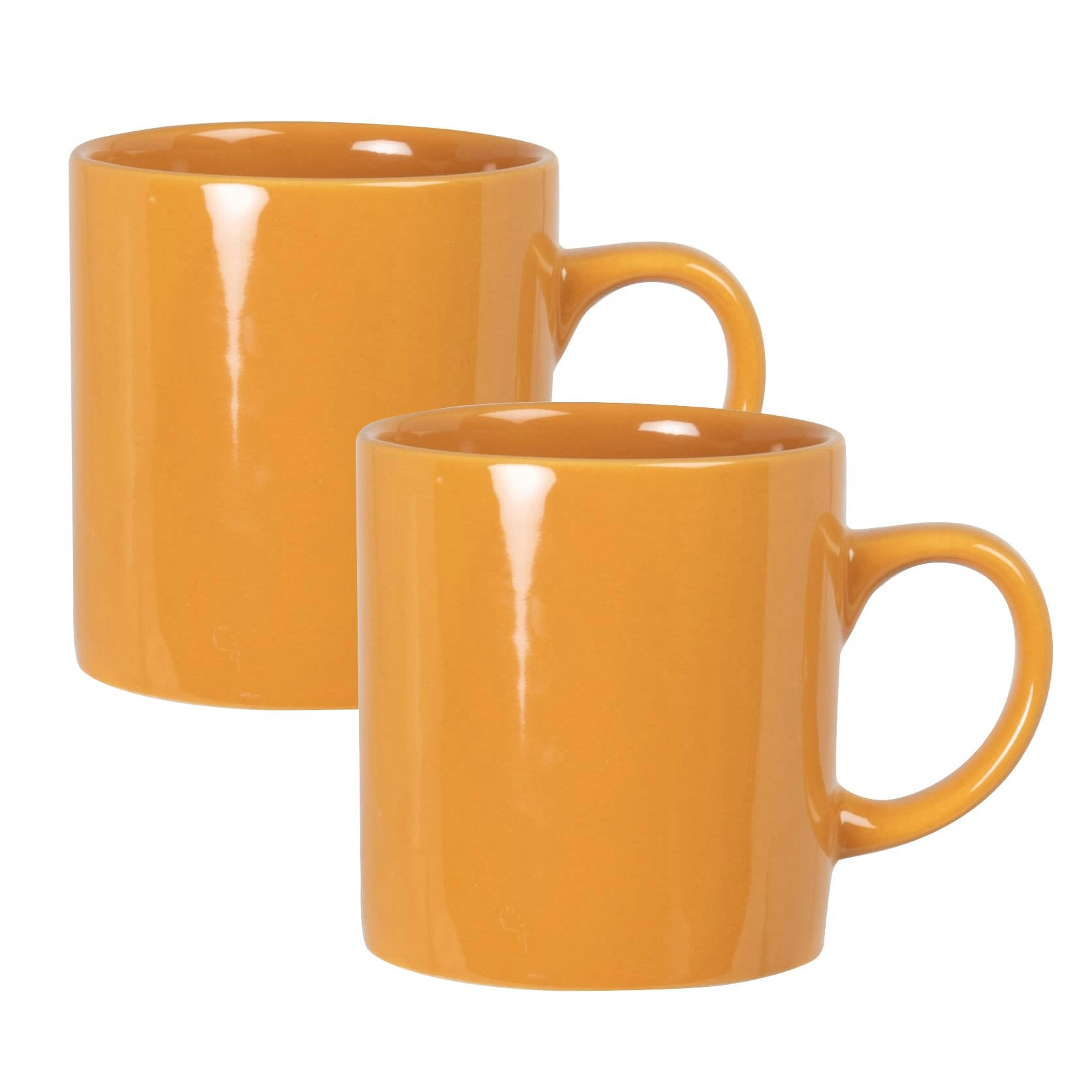 - Mug en grès jaune moutarde