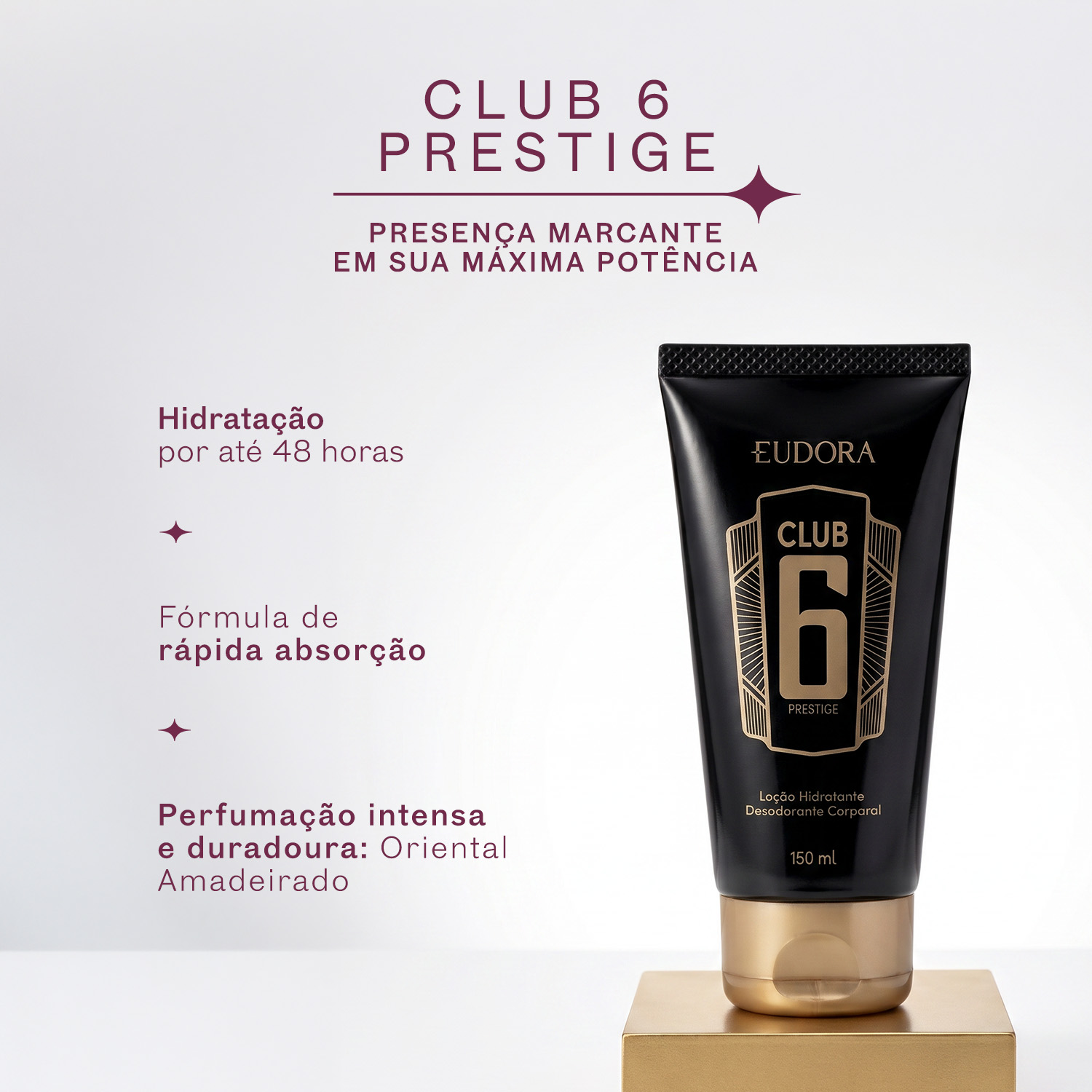 Club 6 Prestige Loção Desodorante Hidratante Corporal 200ml