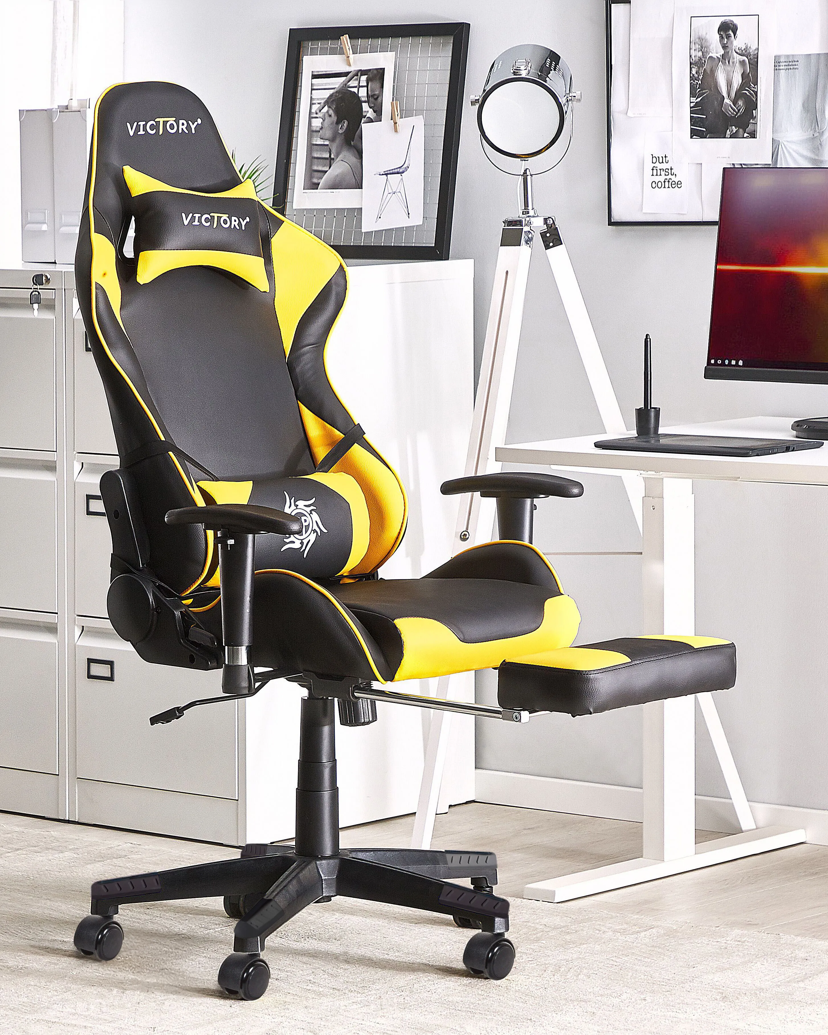 Gaming Chair VICTORY Faux Leather Yellow