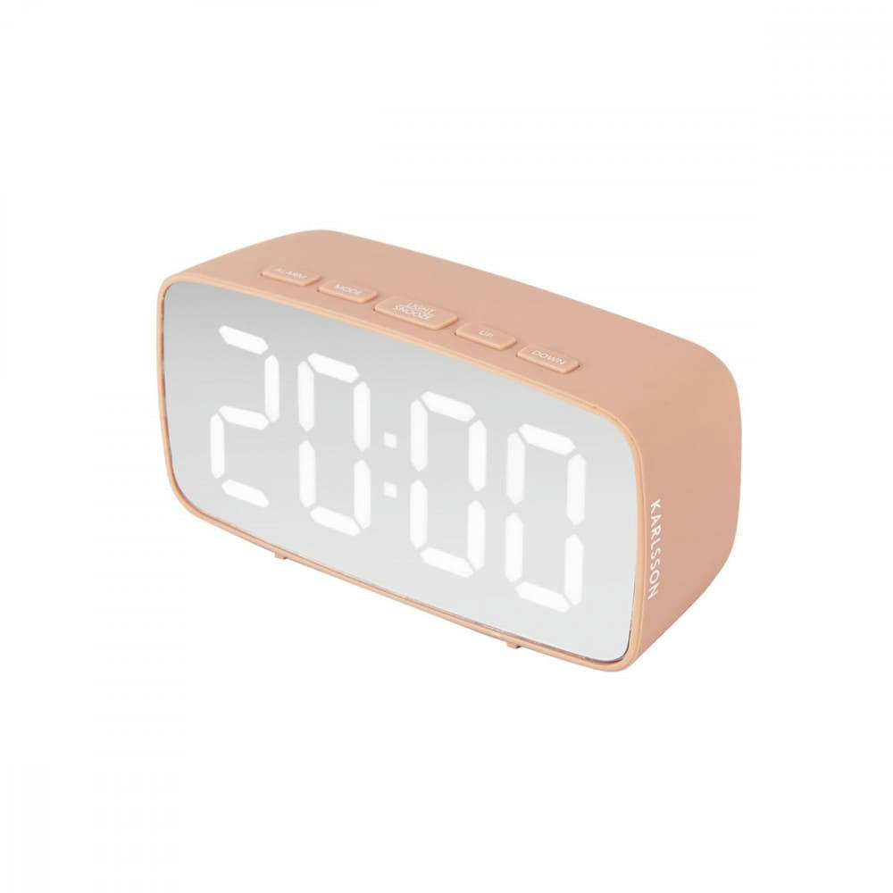 SILVER - Réveil silver mirror silicone rose