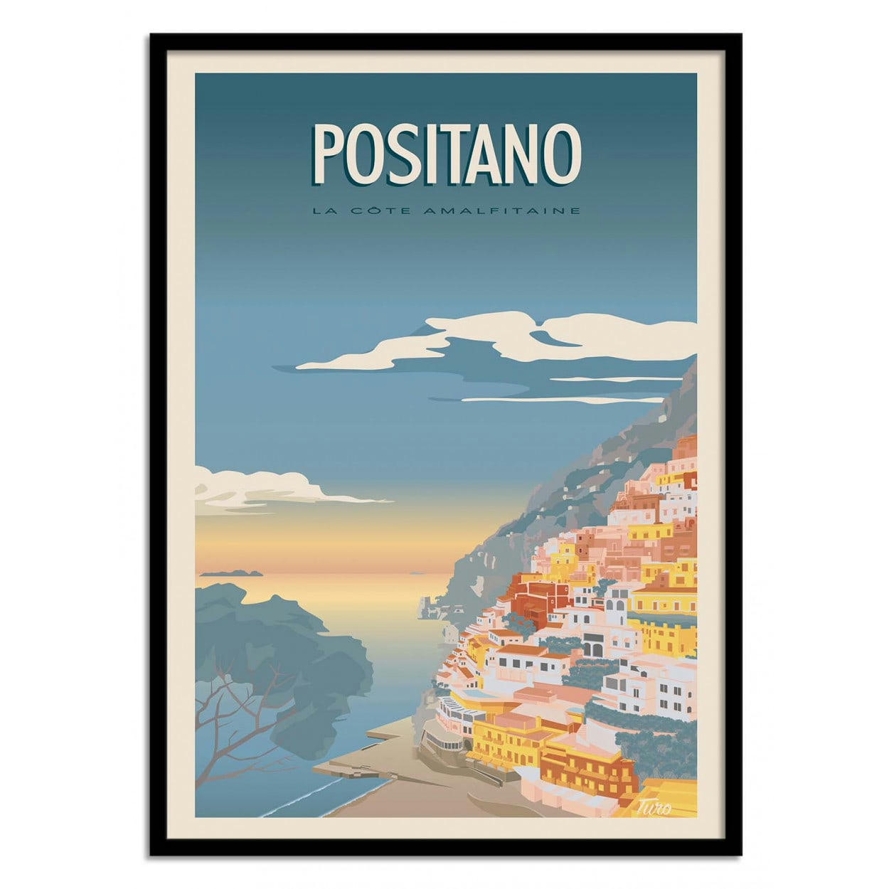 TUROMEMORIESSTUDIO - POSITANO - TURO - Affiche d'art 50 x 70 cm