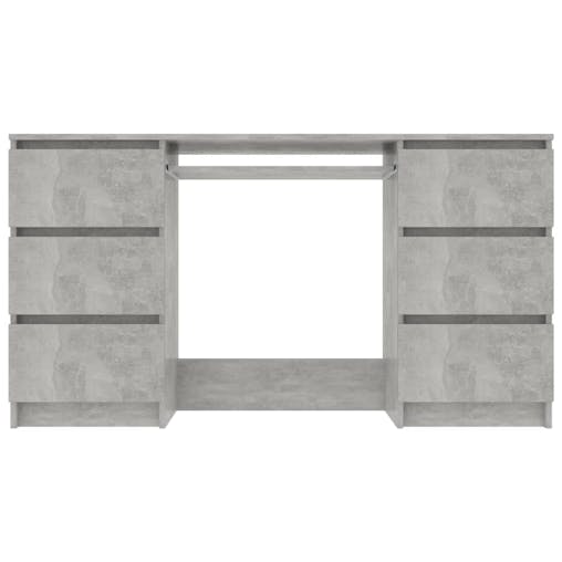 NNEVL Writing Desk Concrete Grey 140x50x77 cm Chipboard