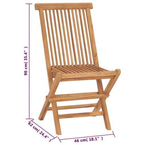 NNEVL Folding Garden Chairs 4 pcs Solid Wood Teak