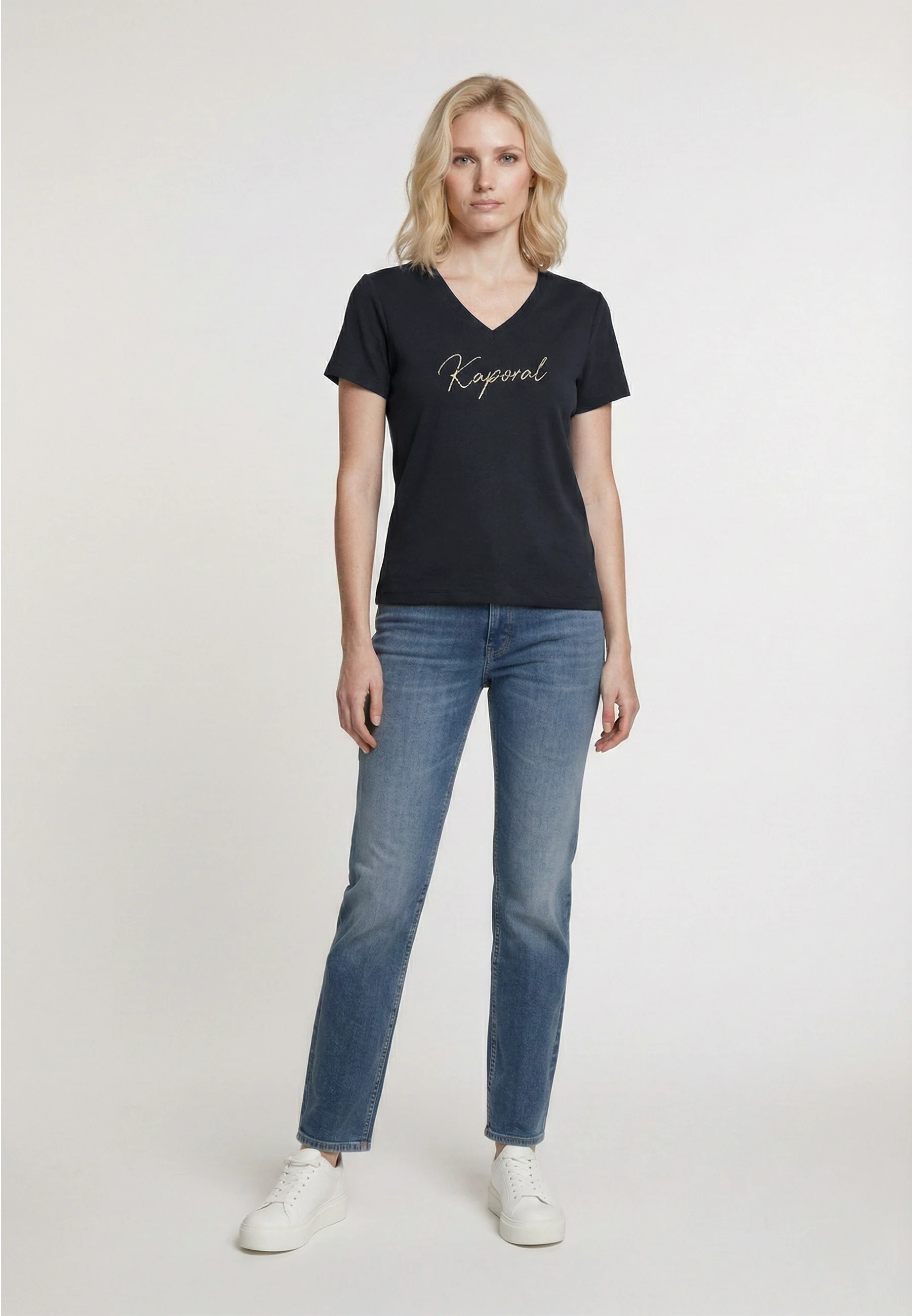 T-shirt manches courtes slim noir coton stretch LION