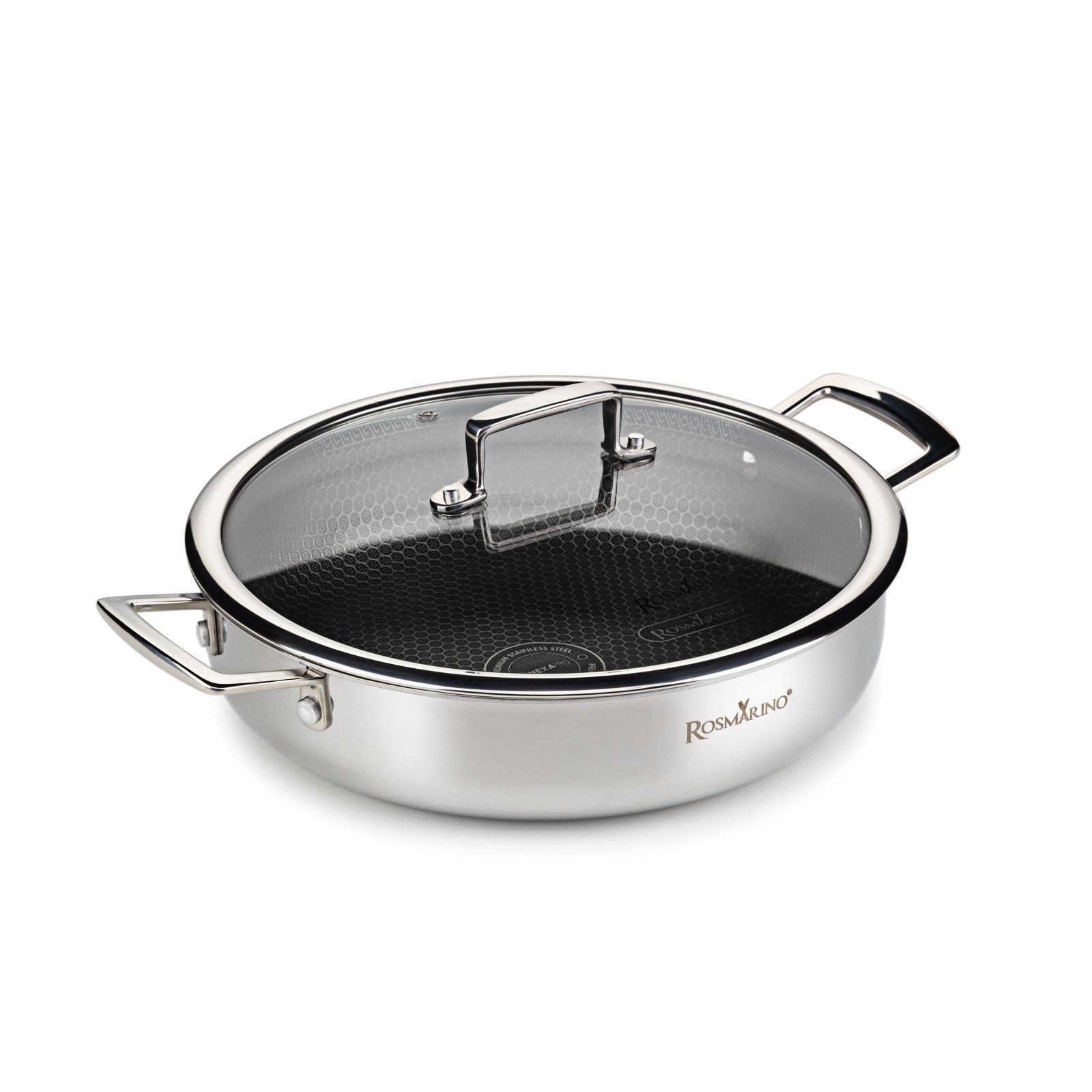 Rosmarino HexaPRO lage braadpan met deksel - 28cm